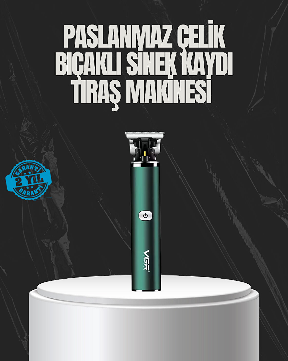 Paslanmaz Çelik Başlıklı Su Geçirmez Şarjlı Saç Kesme Makinesi