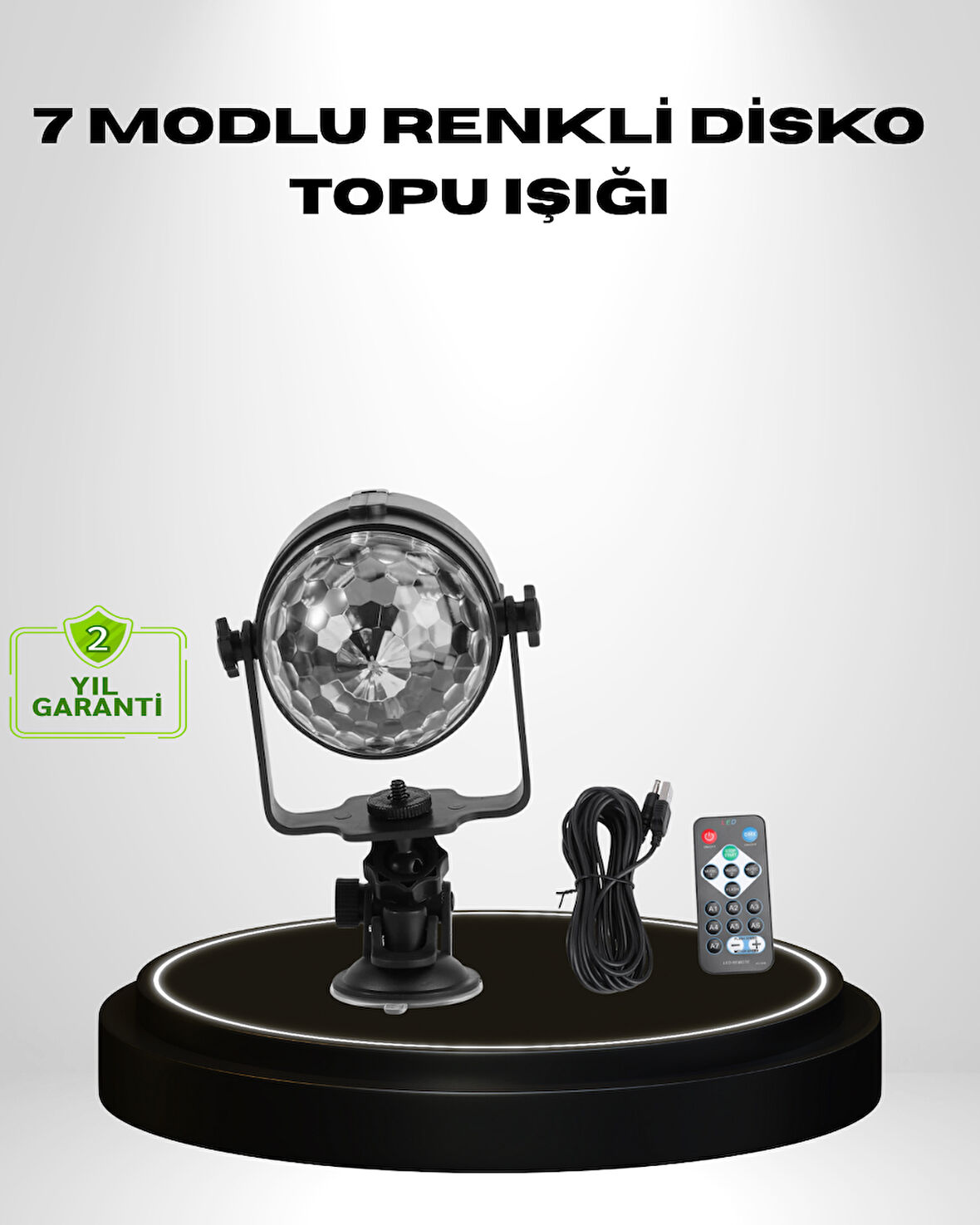 Ritme Duyarlı LED Disko Topu – Renkli Işık Gösterili Parti Lambası