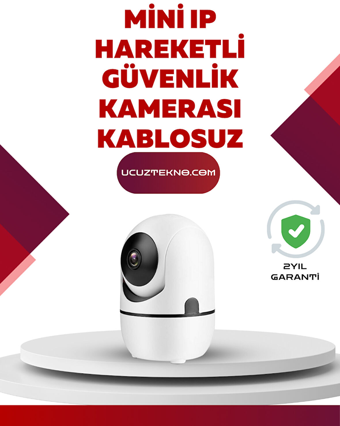 Full HD 1080P Kablosuz Güvenlik Kamerası - Hareket Takip, Gece Görüşü ve İki Yönlü Ses Özellikli