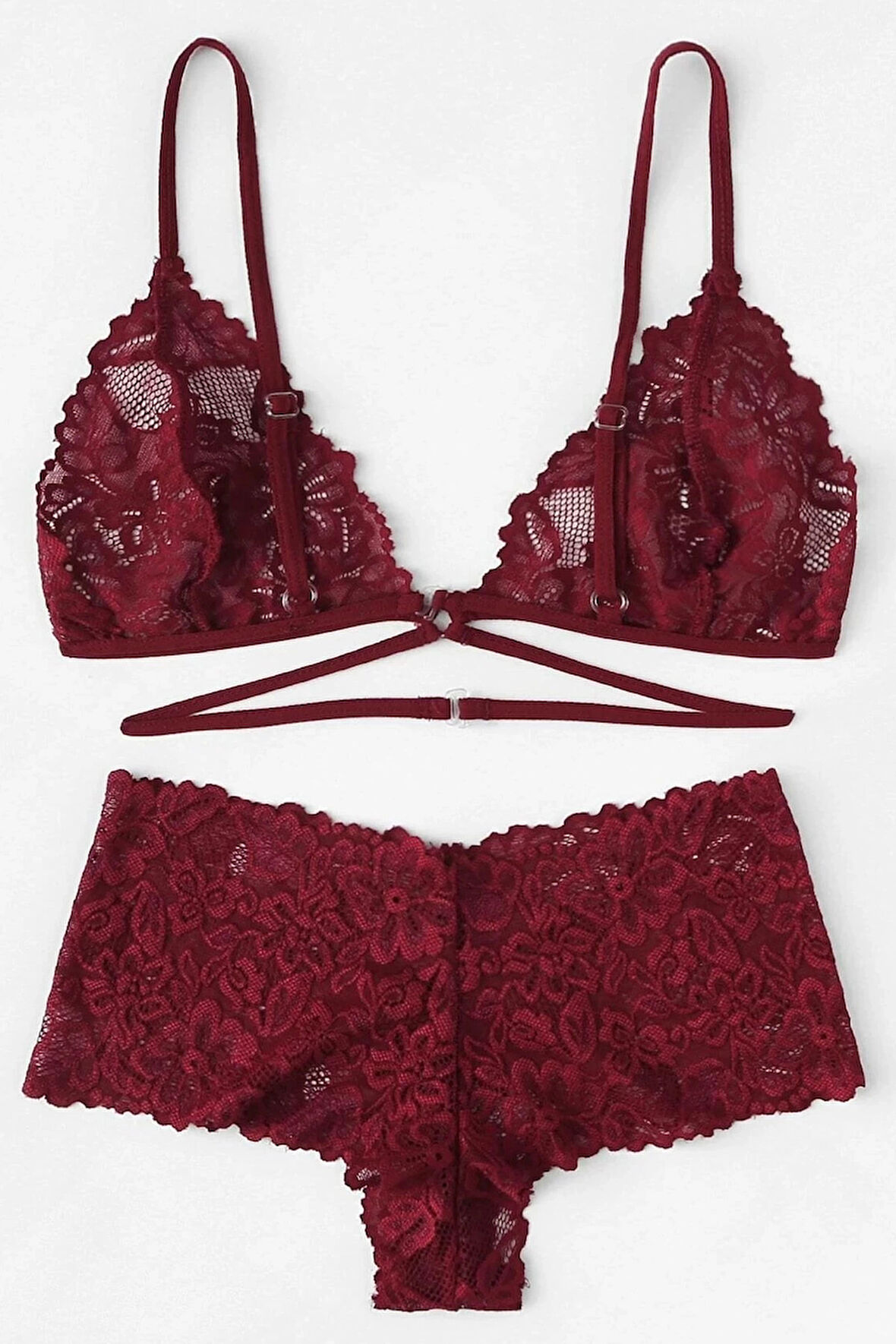 Kadın Bordo Özel Şık Sütyen Külot Takımı
