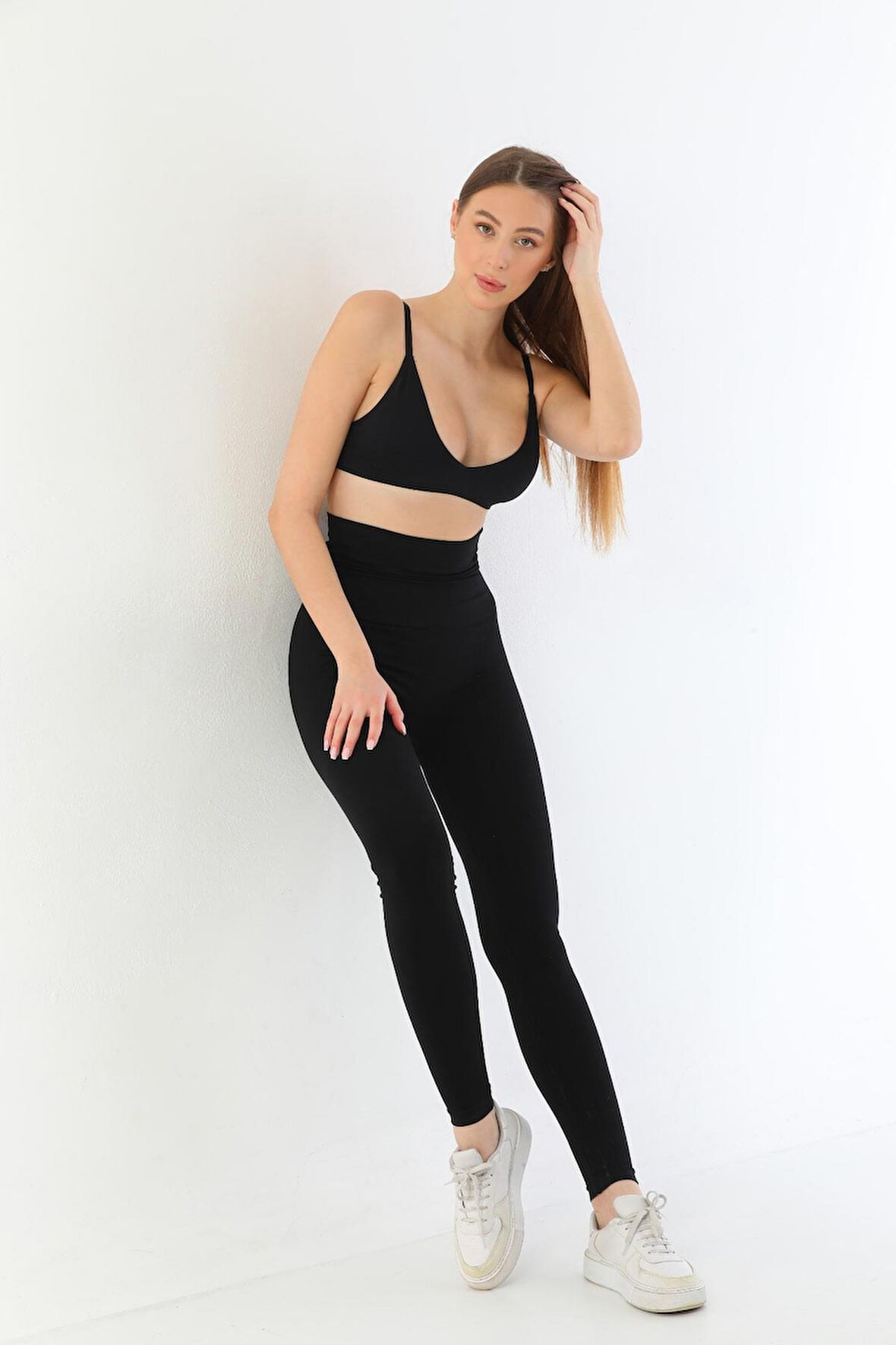 SİYAH MI  Göğüs Altı Yüksek Bel Toparlayıcı Tayt