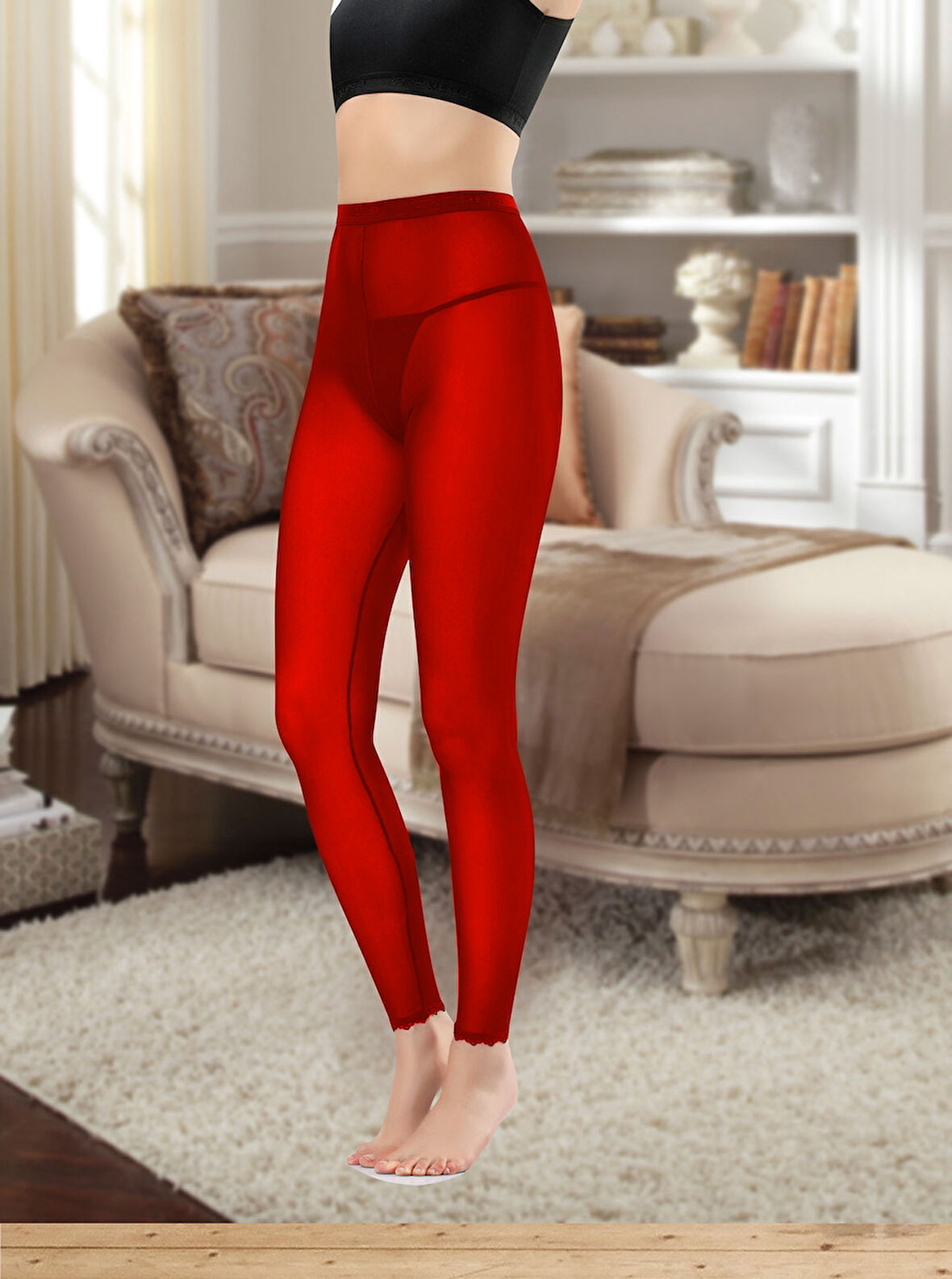 Uzun Transparan Kadın Tayt K