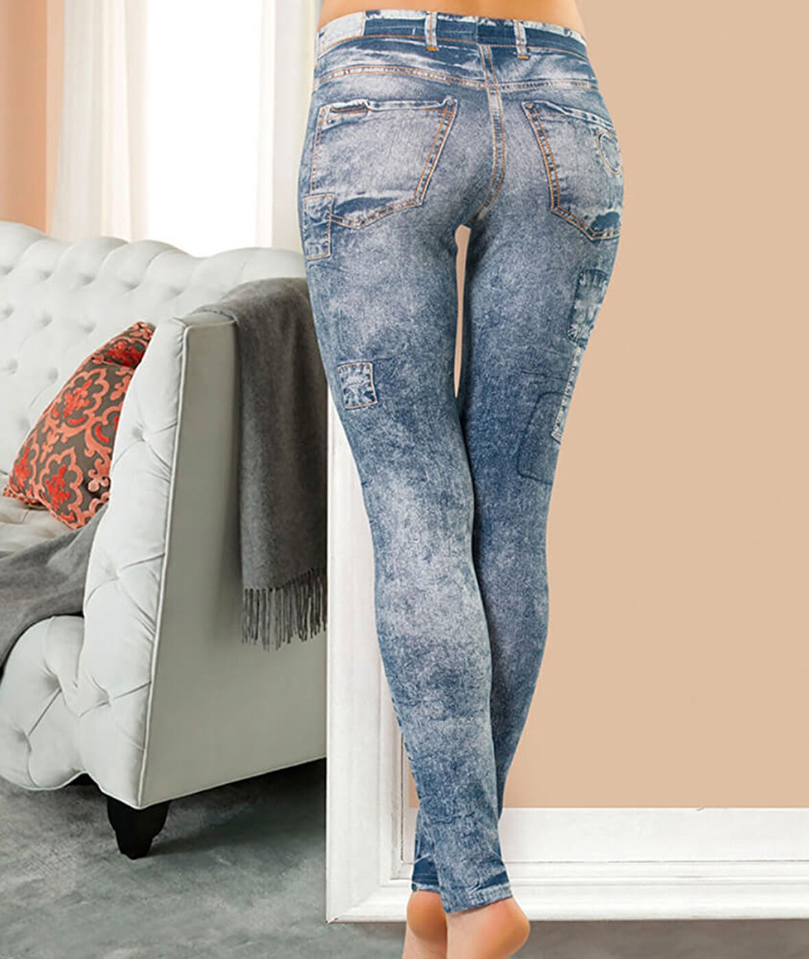 Kot Görünümlü Kadın Tayt -