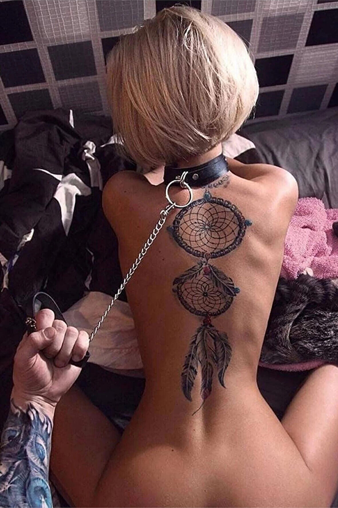 Miss Boyundan Bağlamalı Zincirli Tasma