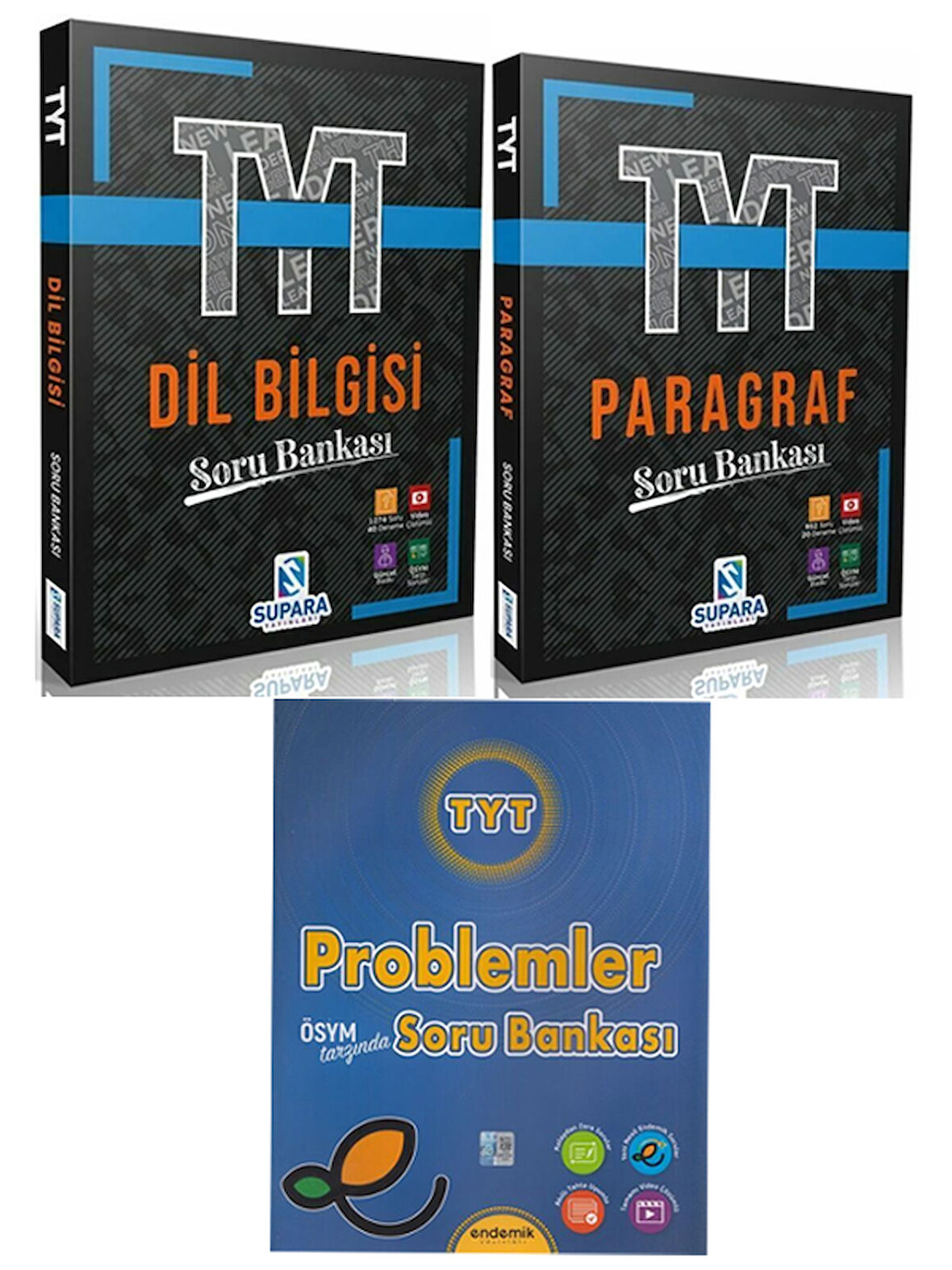TYT Paragraf Dil Bilgisi ve Endemik Problem Soru Bankası 3 Kitap Set