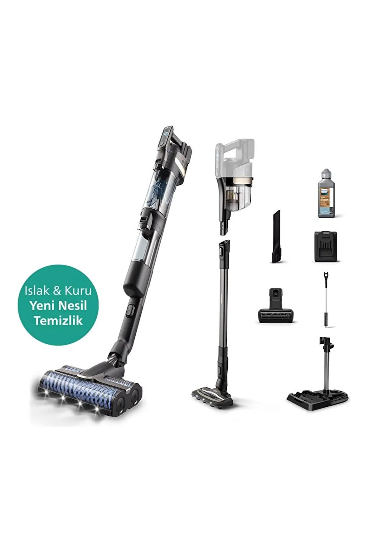 AquaTrio ,XW9383 ,9000 Kablosuz Wet & Dry Vacuum (Islak, Kuru ve Moplu)  Dik Süpürge