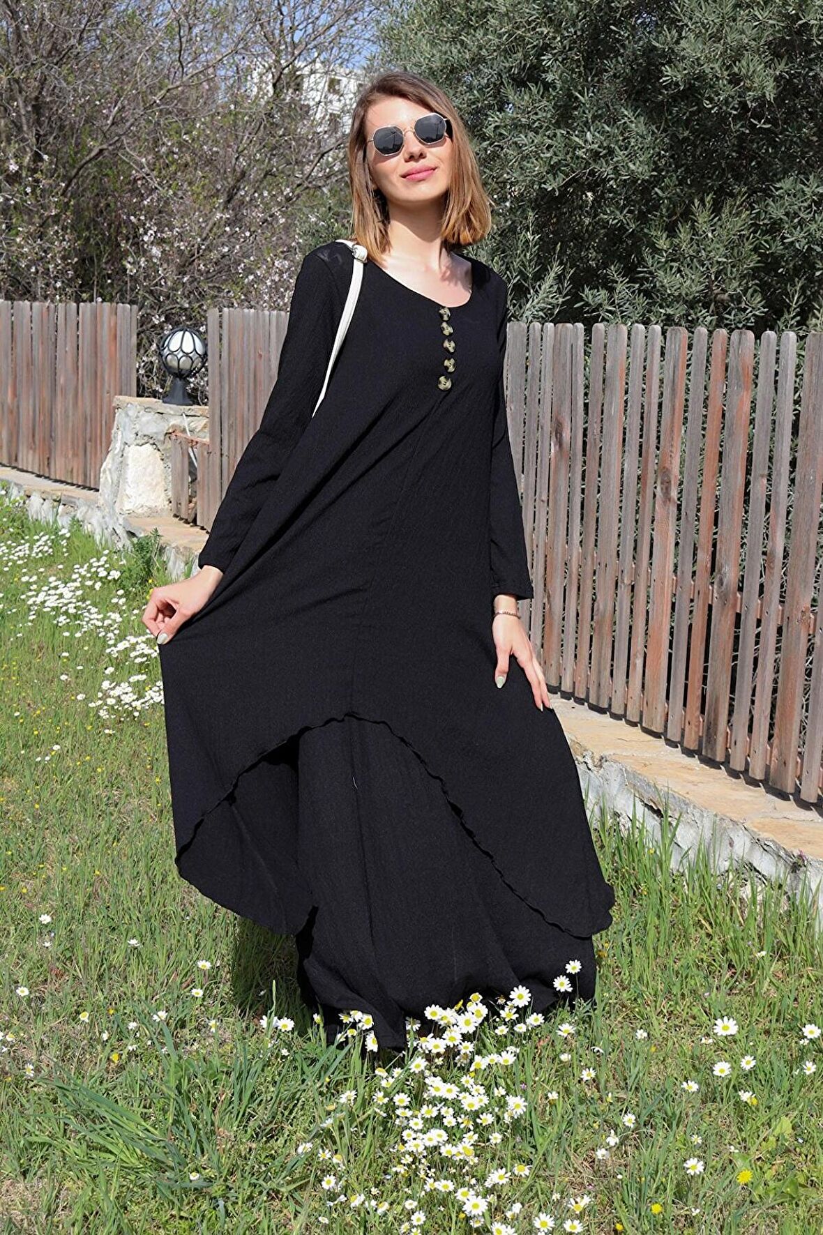 Barbora Günlük Yazlık Salaş Kadın İki Katlı  Elbise dis225