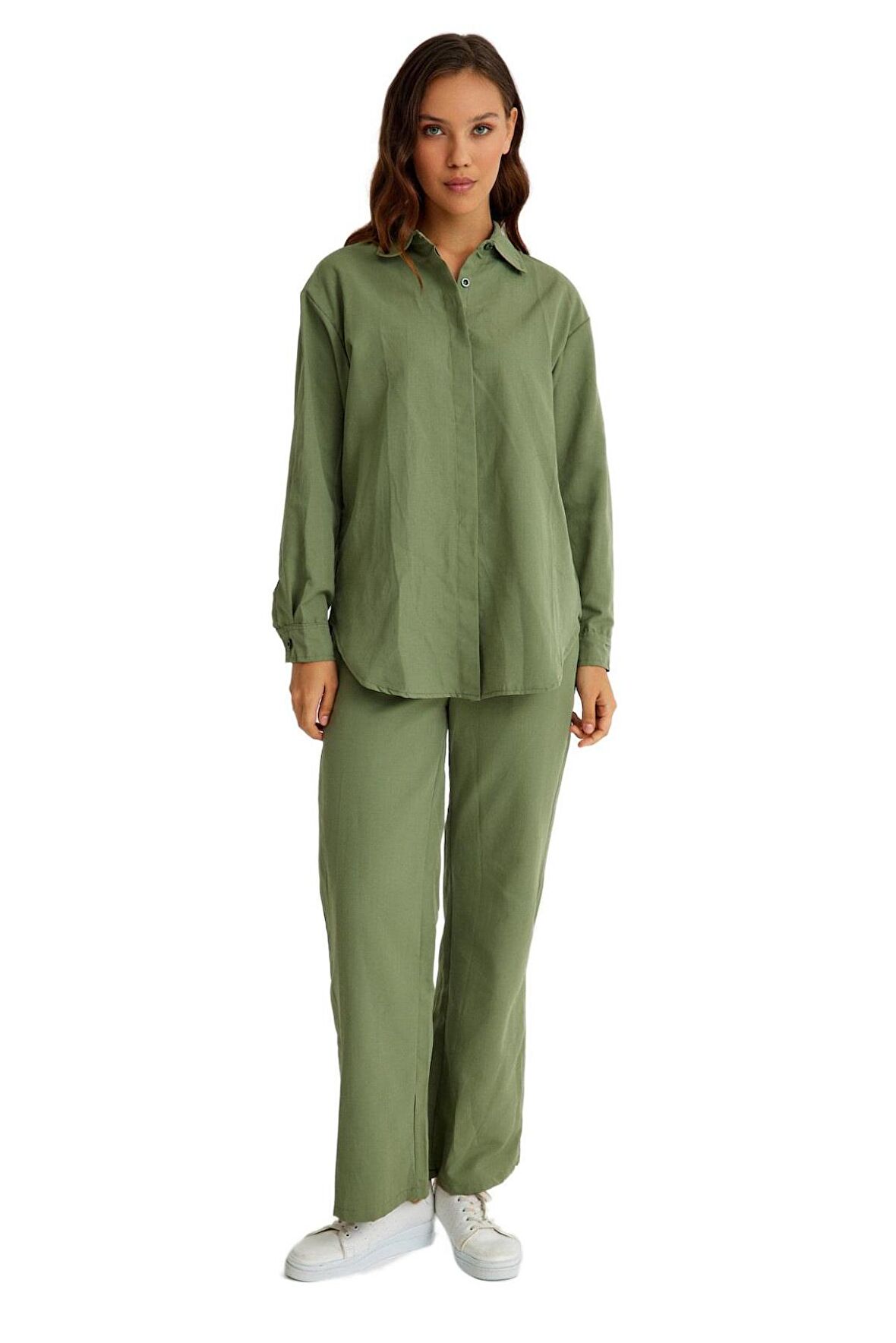 Barbora Keten Günlük İkili Takım Alt Üst LN17haki8