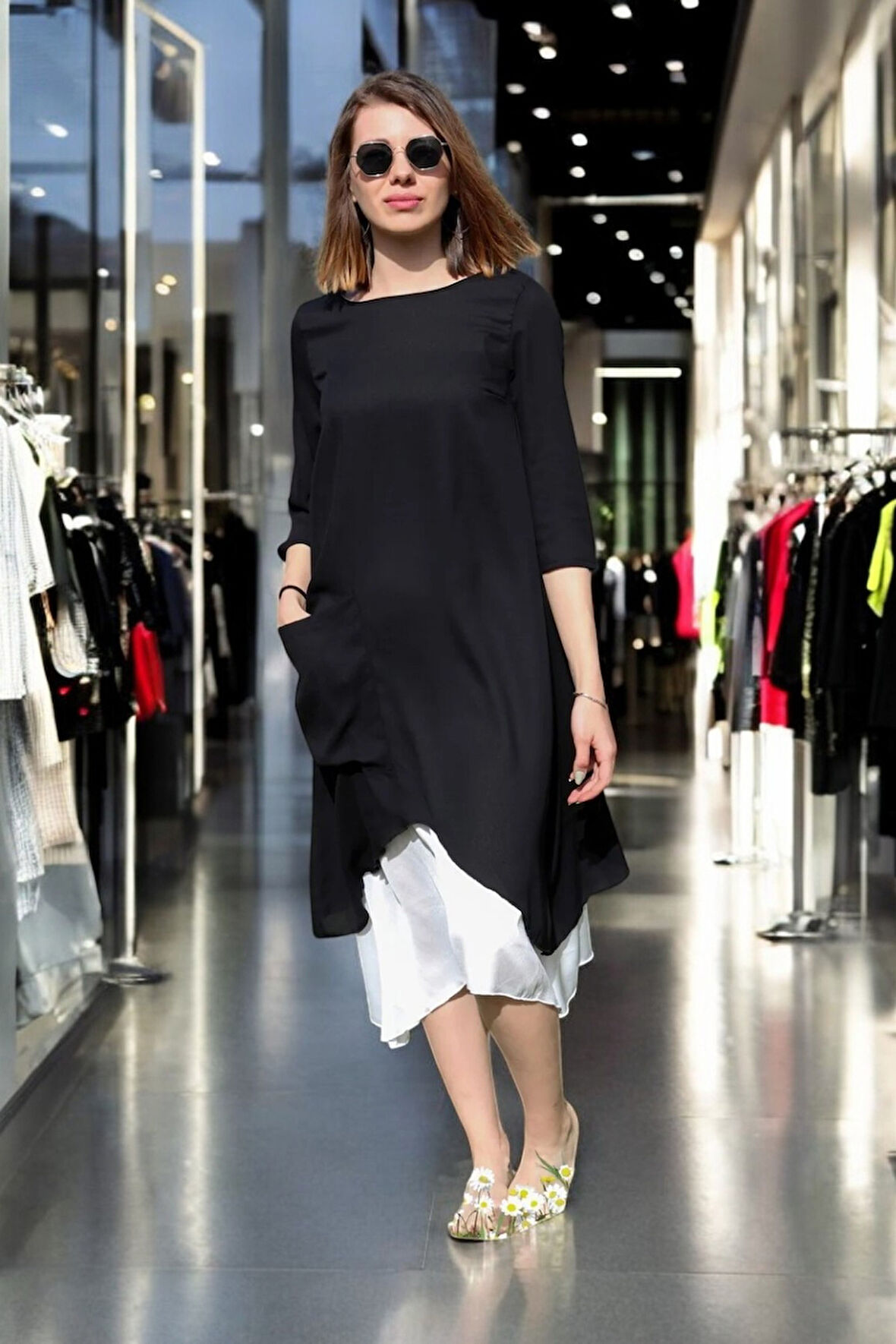 Şık Tasarım Yazlık Keten Elbise