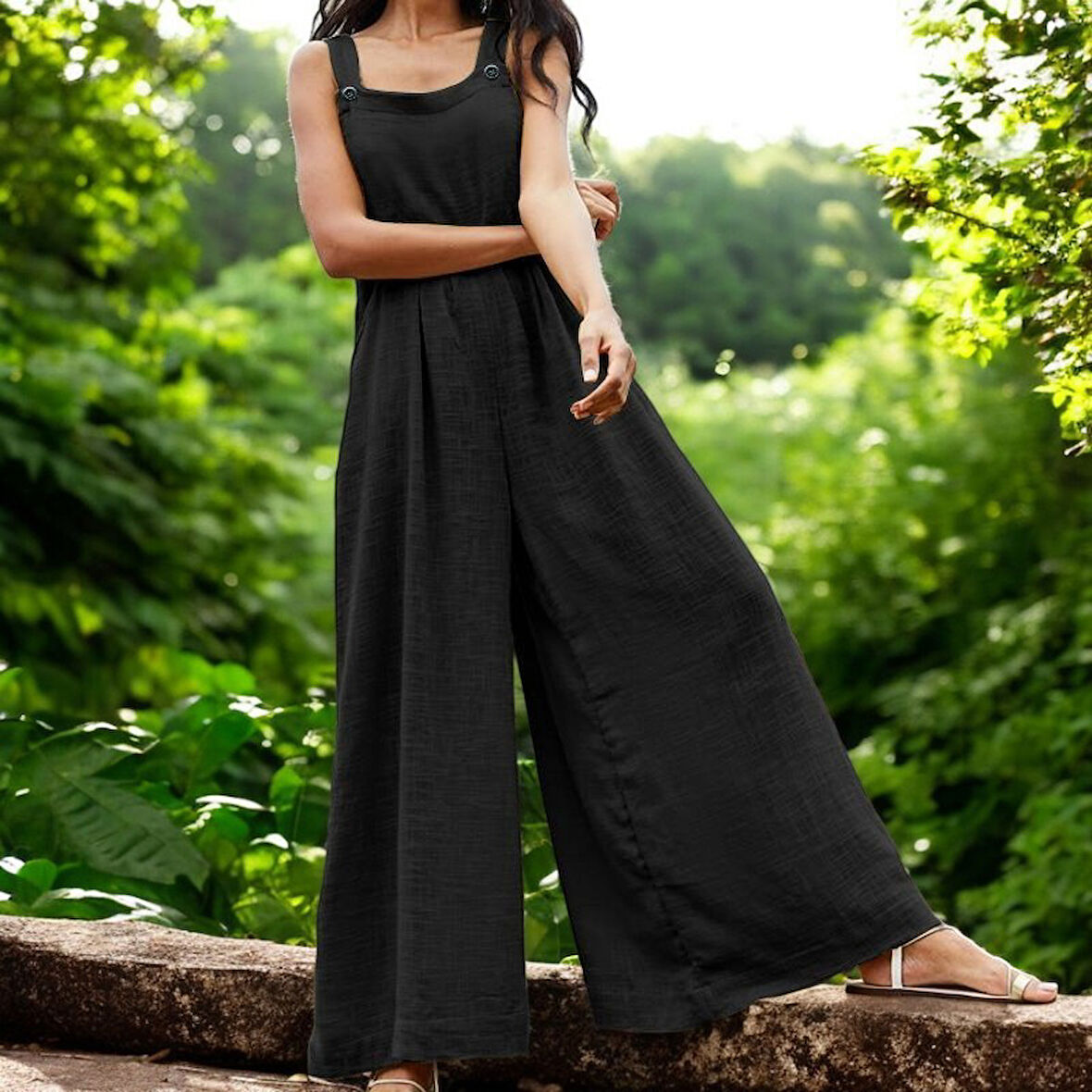 Yazlık Rahat Keten Tulum