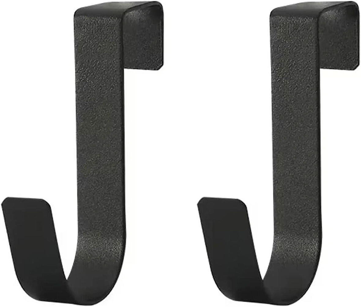 Microcase Çok Amaçlı Mutfak Dolabı Kapı Duşakabin vb Alanlar için Metal Askılık Kanca 2 adet-SİYAH  AL4987