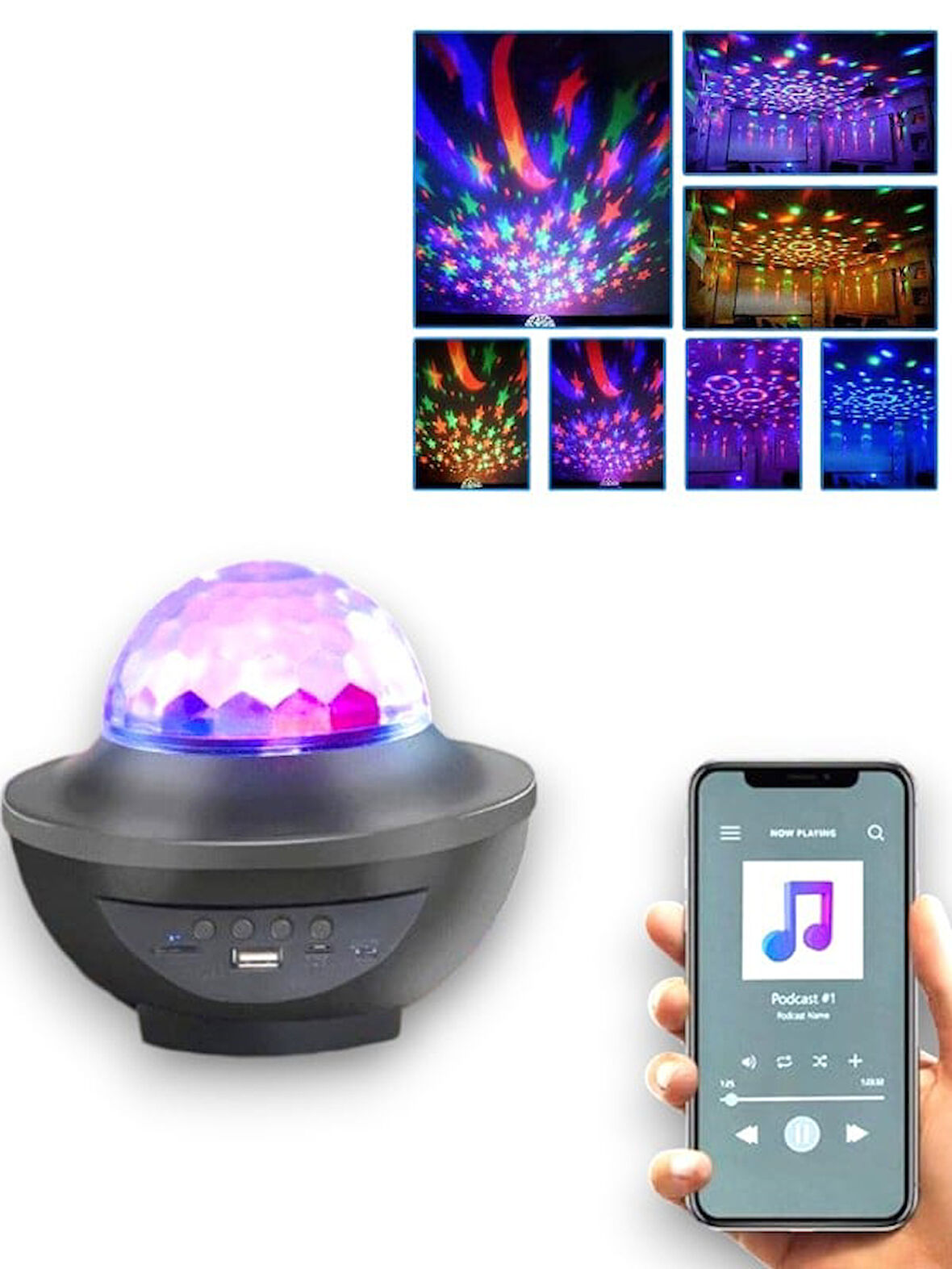 X Y 918 LED Projeksiyon Bluetooth Hoparlör - Şarjlı ve Taşınabilir