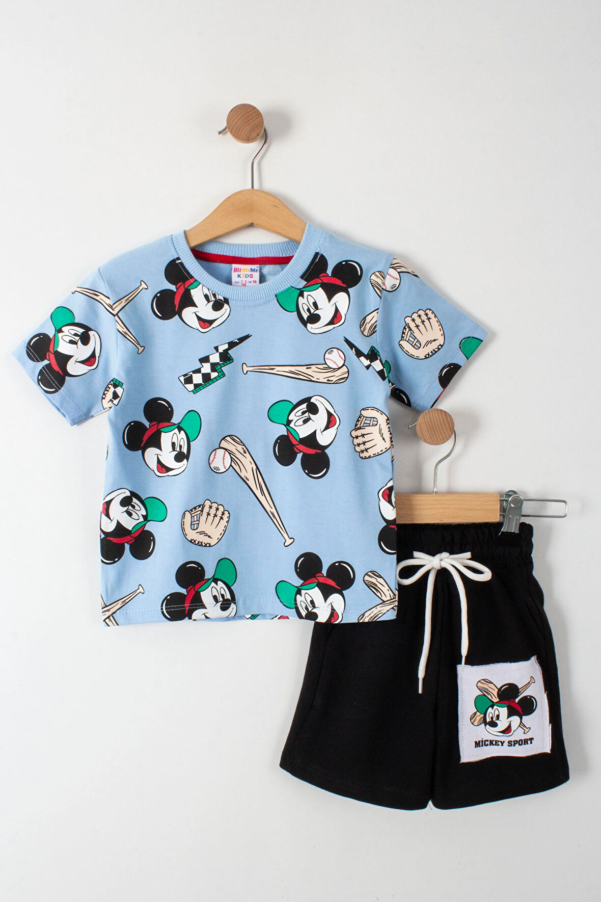 Mickey Mouse Baskılı Erkek Çocuk Şortlu Alt Üst Takım