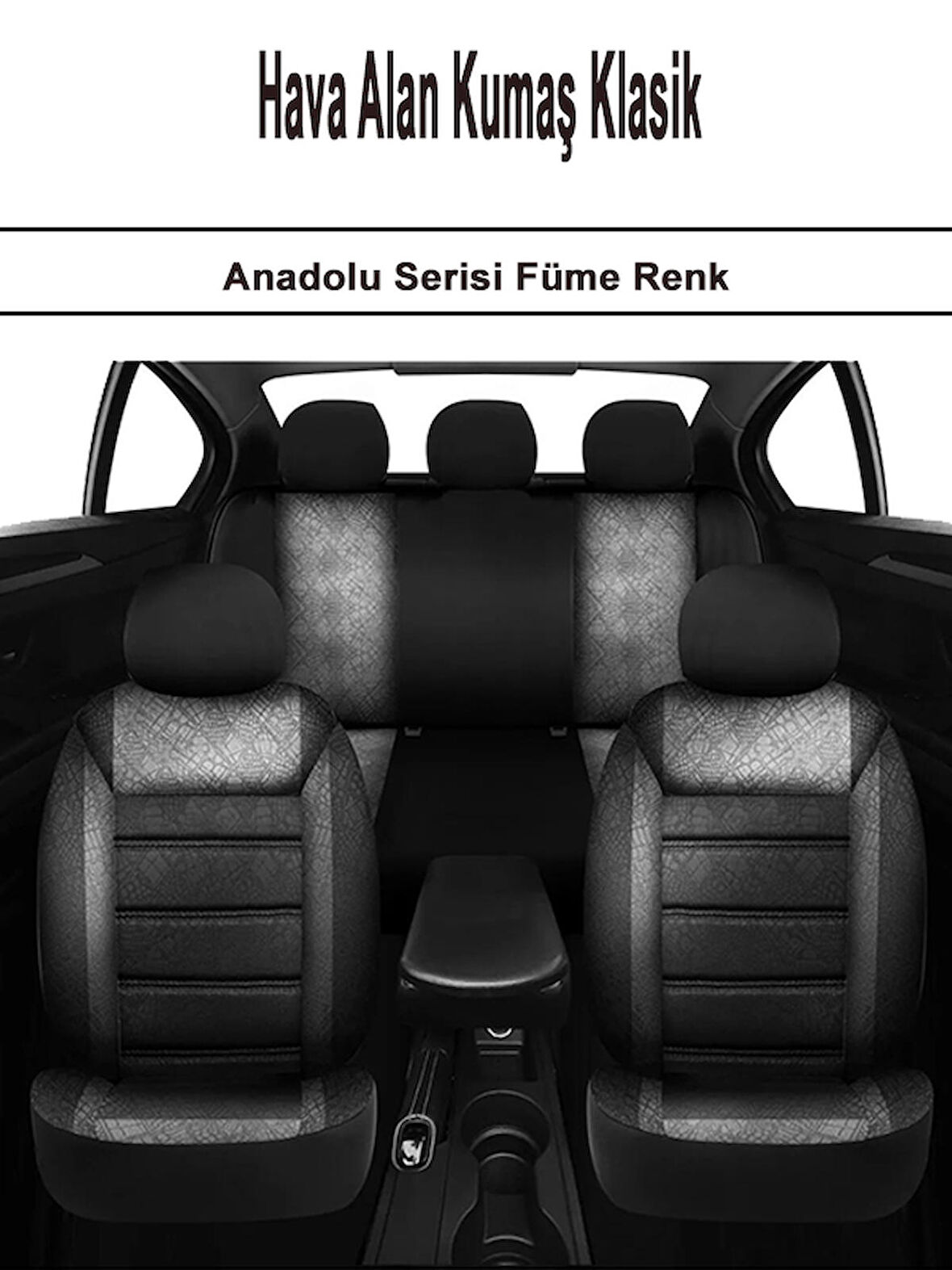 Dacıa Duster Uyumlu Anadolu Serisi Oto Koltuk Kılıfı Füme