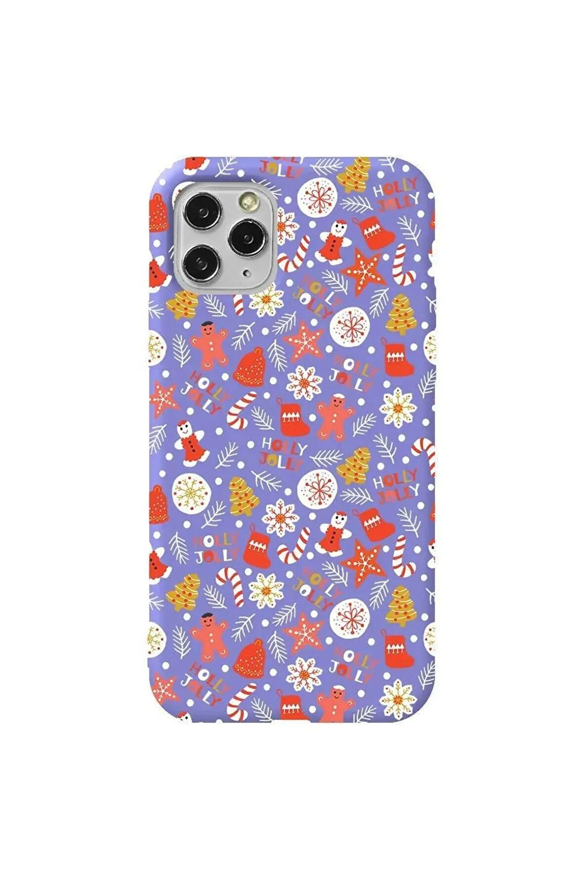 Iphone 11 Pro Max Lila Renkli Silikon Telefon Kilifi - Holly Jolly