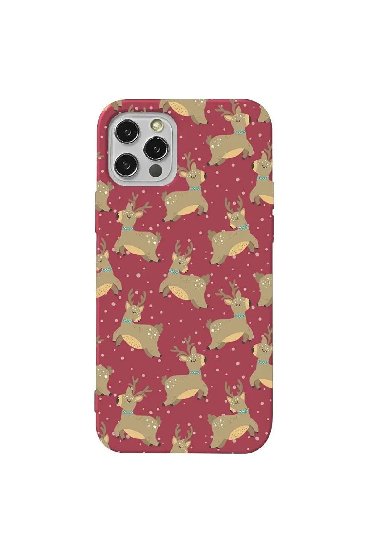 Iphone 13 Pro Max Uyumlu  Bordo Renkli Silikon Telefon Kilifi - Dear Deer