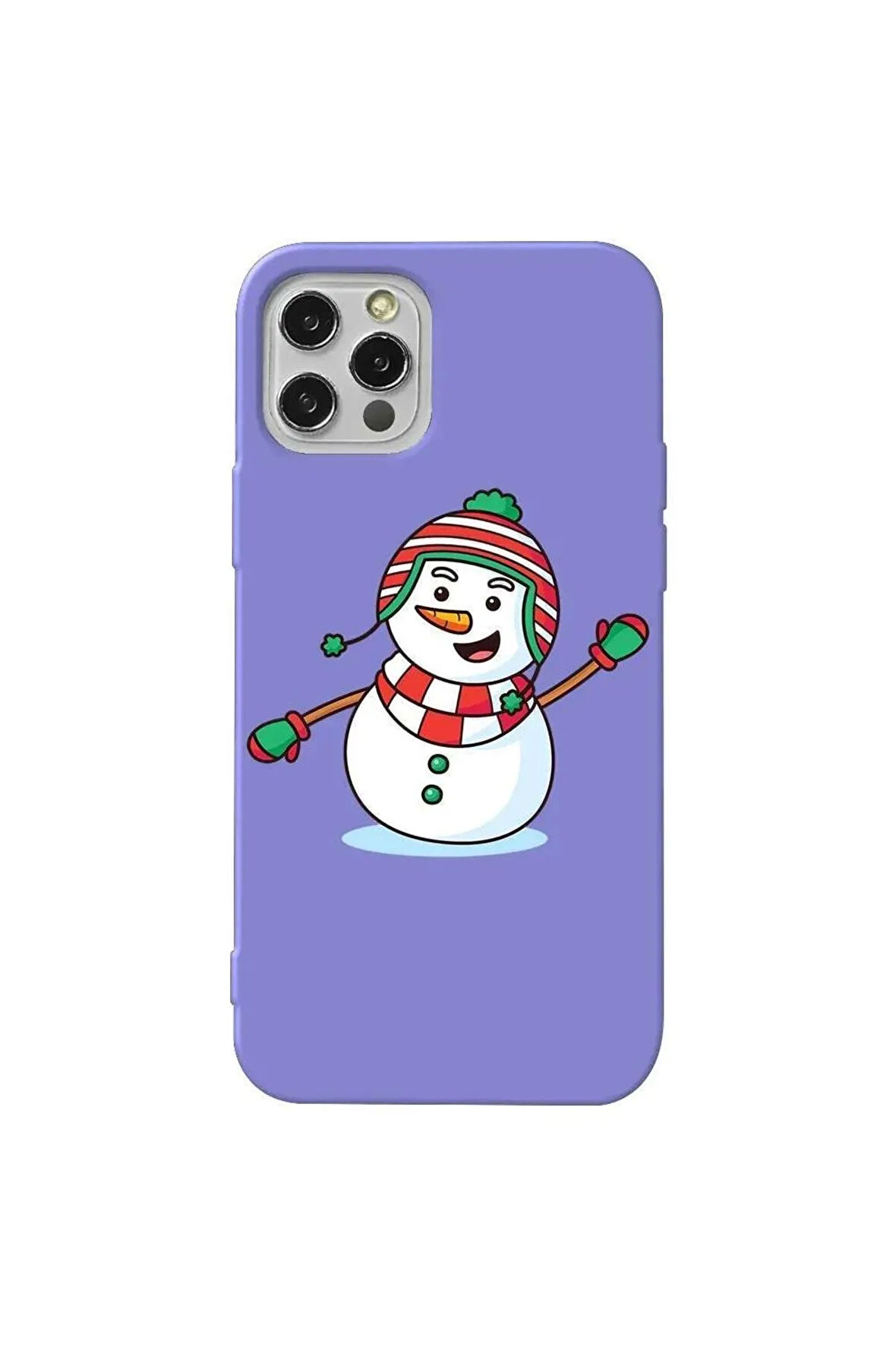 Iphone 12 Pro Max Uyumlu Lila Renkli Silikon Telefon Kilifi - Snowman 2