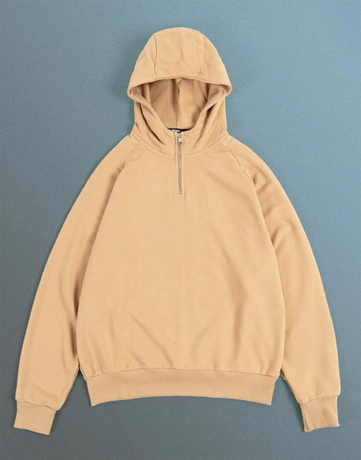 Street Style Yüksek Yaka Fermuarlı Oversize Erkek Hoodie NF0337BJ