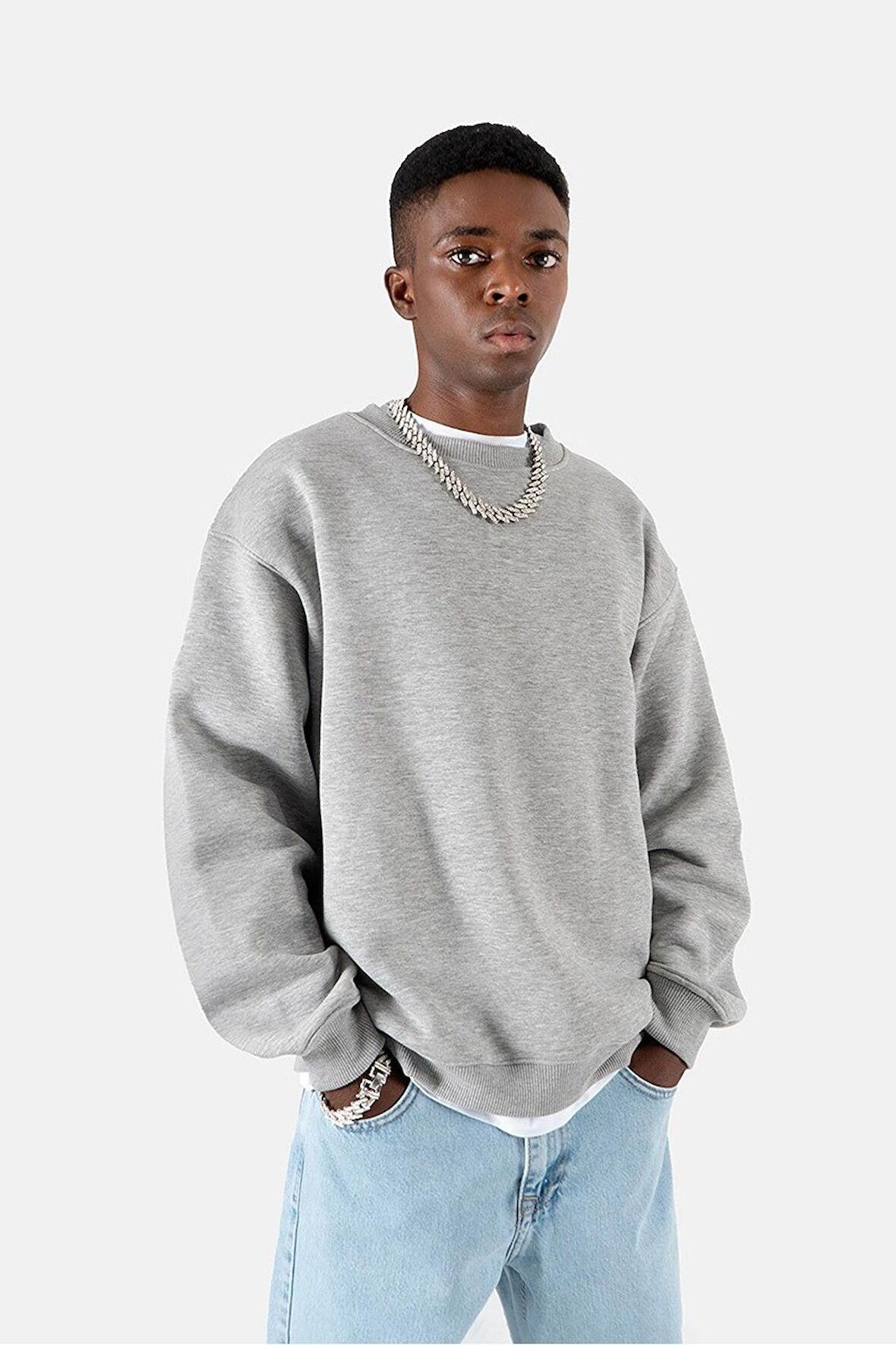 Urban Oversize Erkek Sweatshirt UK1007GRMJ