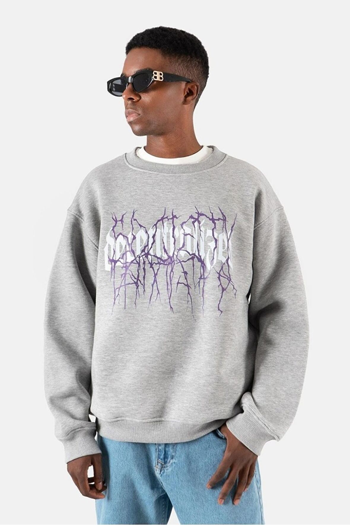 Decentralized Society Oversize Erkek Sweatshirt UK1020GRMJ