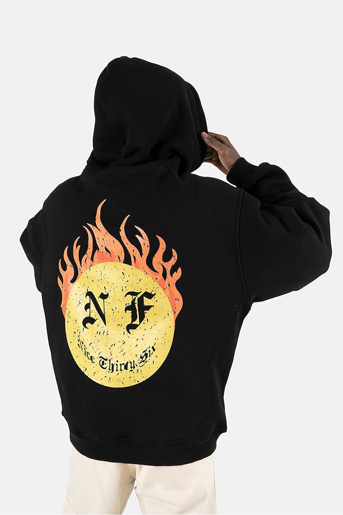 Kreuzberg Nice Thirty Six Oversize Erkek Hoodie UK1058SY