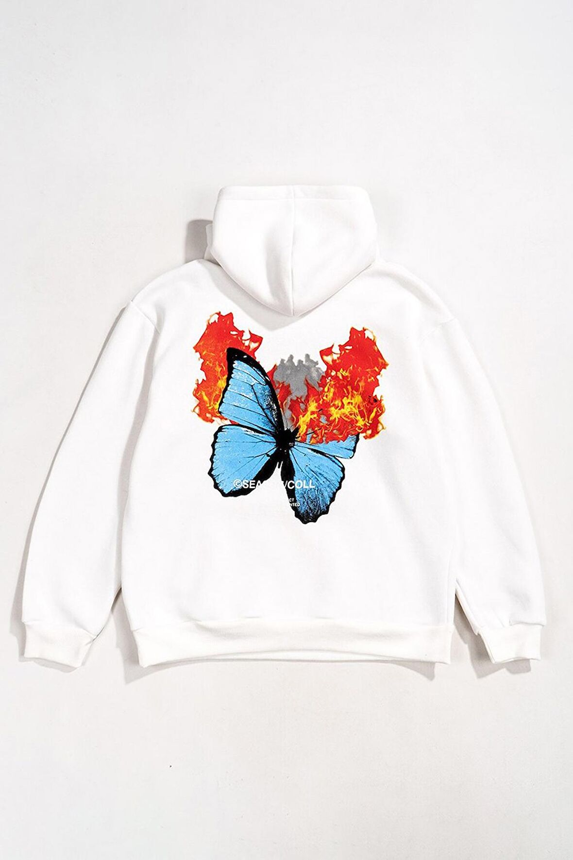 Butterfly Oversize Erkek Hoodie US3792BY