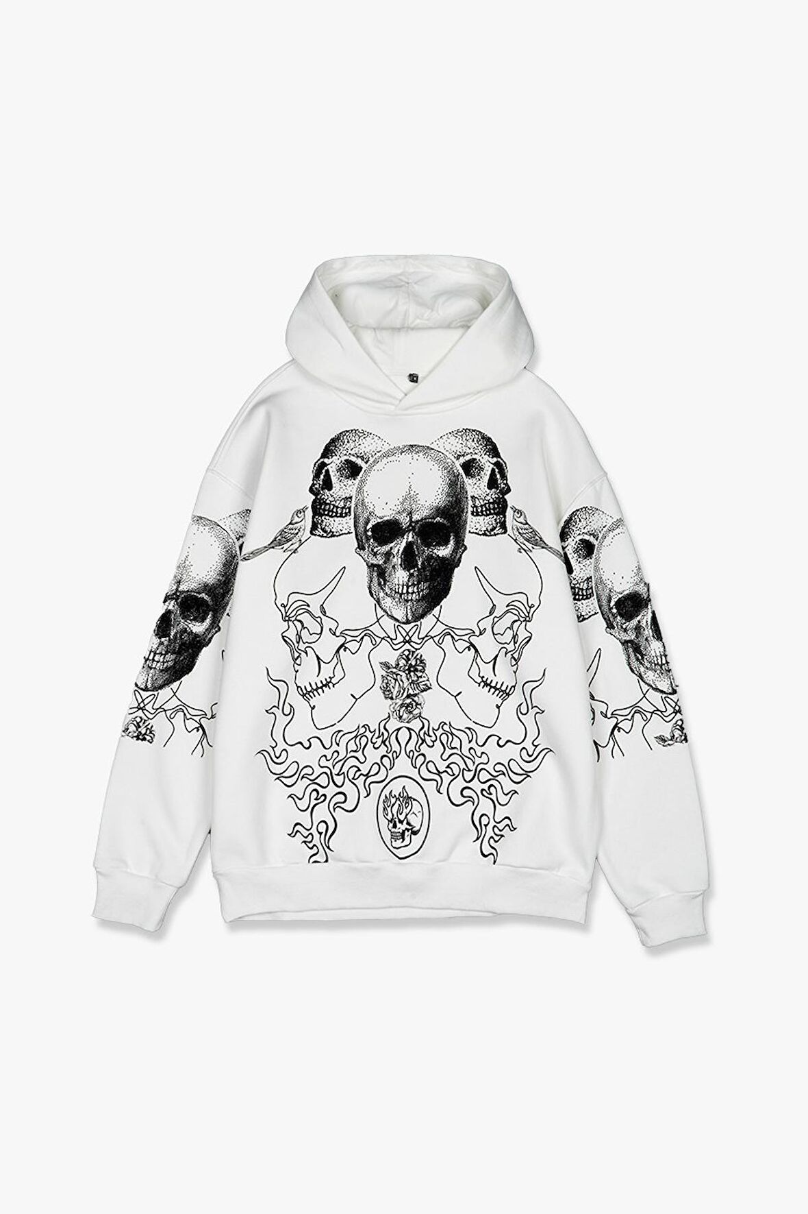 Skull Oversize Erkek Hoodie US3965BY