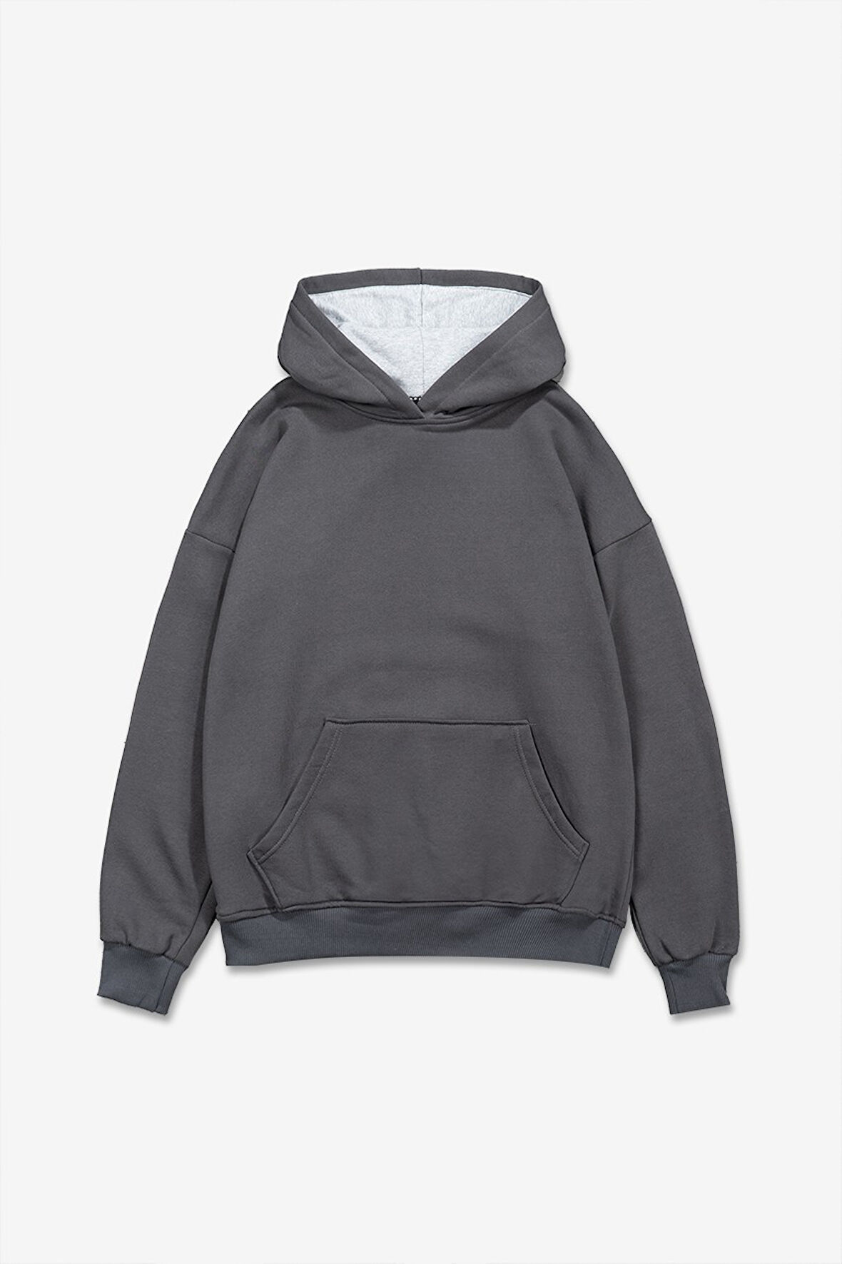 Gri Basic Erkek Hoodie PL1745GR