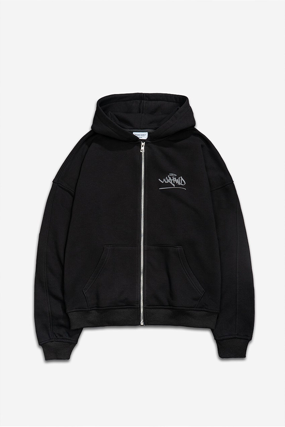 UKHWD Reflective Logo Double Zip Erkek Ceket Hoodie