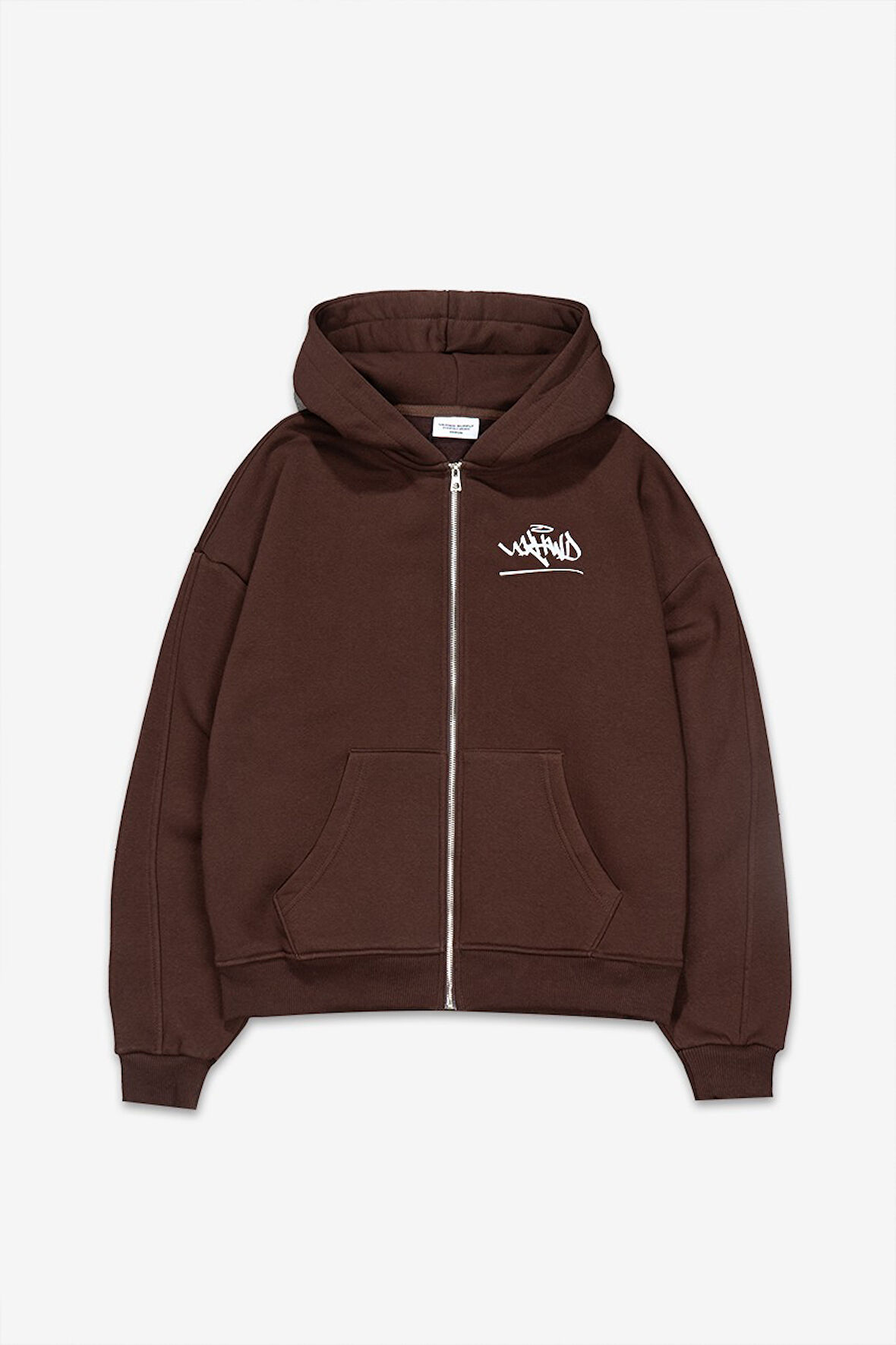 UKHWD Classic Logo Kahve Zip Hoodie Erkek Ceket