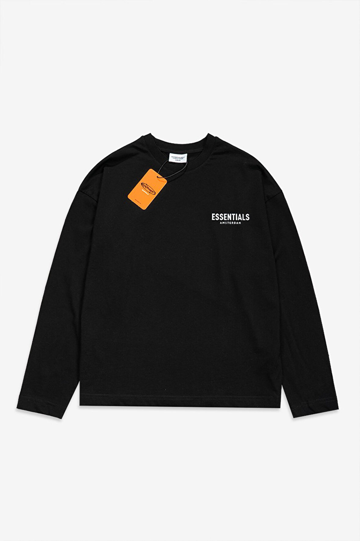Siyah Essentials Amsterdam Oversize Uzun Kollu Erkek Tişört