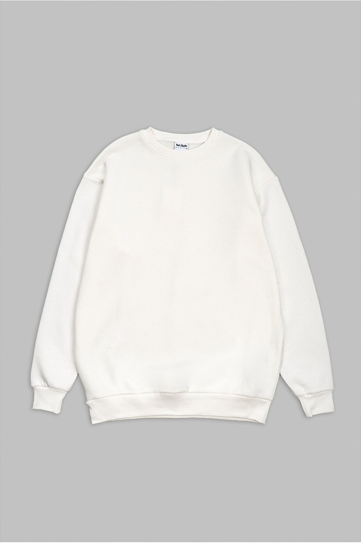 Ekru Basic Oversize Erkek Sweatshirt
