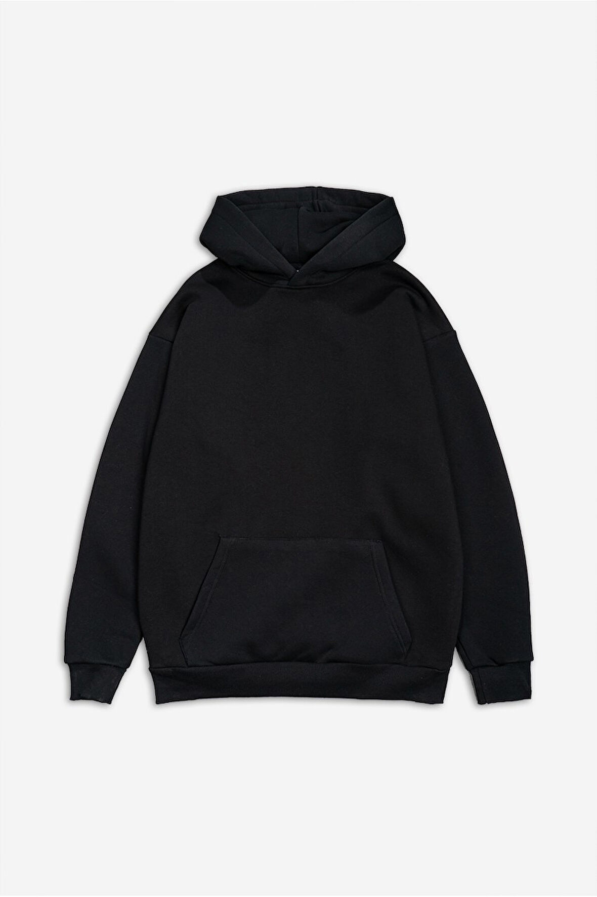 Siyah Basic Oversize Erkek Hoodie