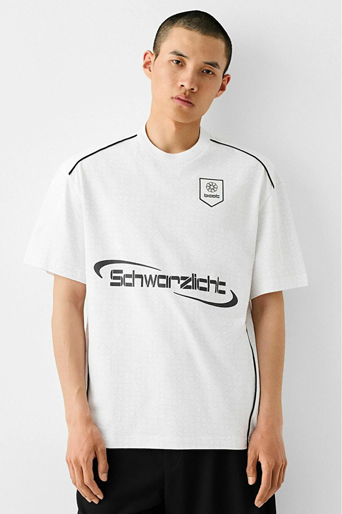 Schwarzlicht Oversize Erkek Forma Tişört