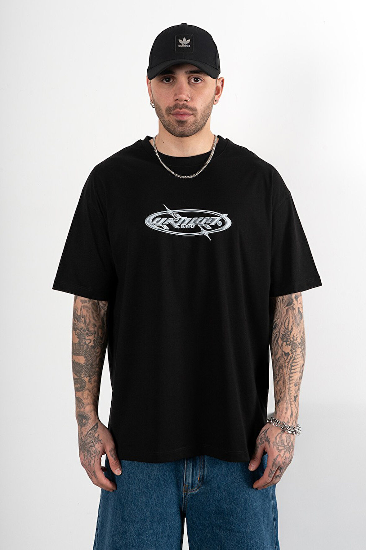 UKHWD 2YK Chrome Logo Oversize Erkek Tişört UK1459SYGM