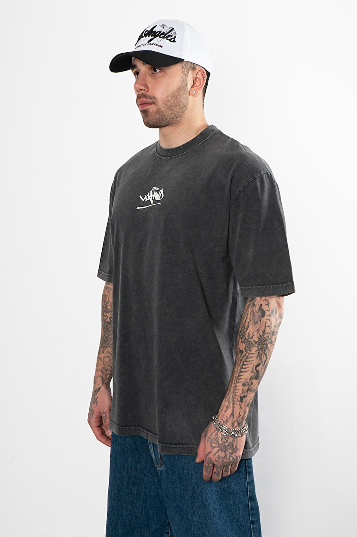 UKHWD Classic Logo Moon Washed Erkek Tişört UK1463WSBY