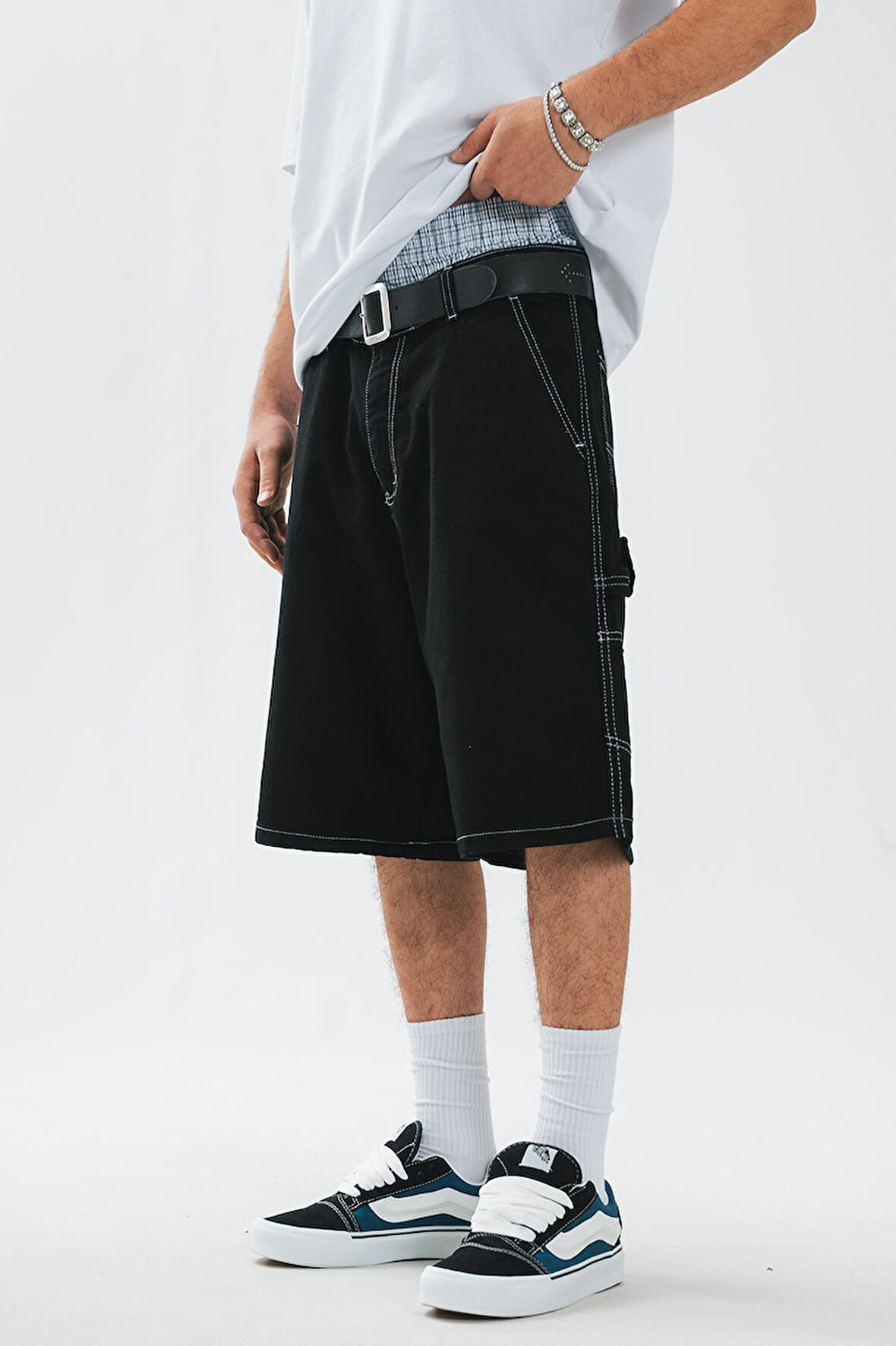 Siyah Carpenter Denim Jort Erkek Urban Şort