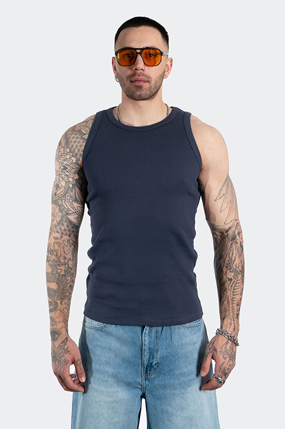 Lacivert Fitilli Erkek Atlet US4323LC