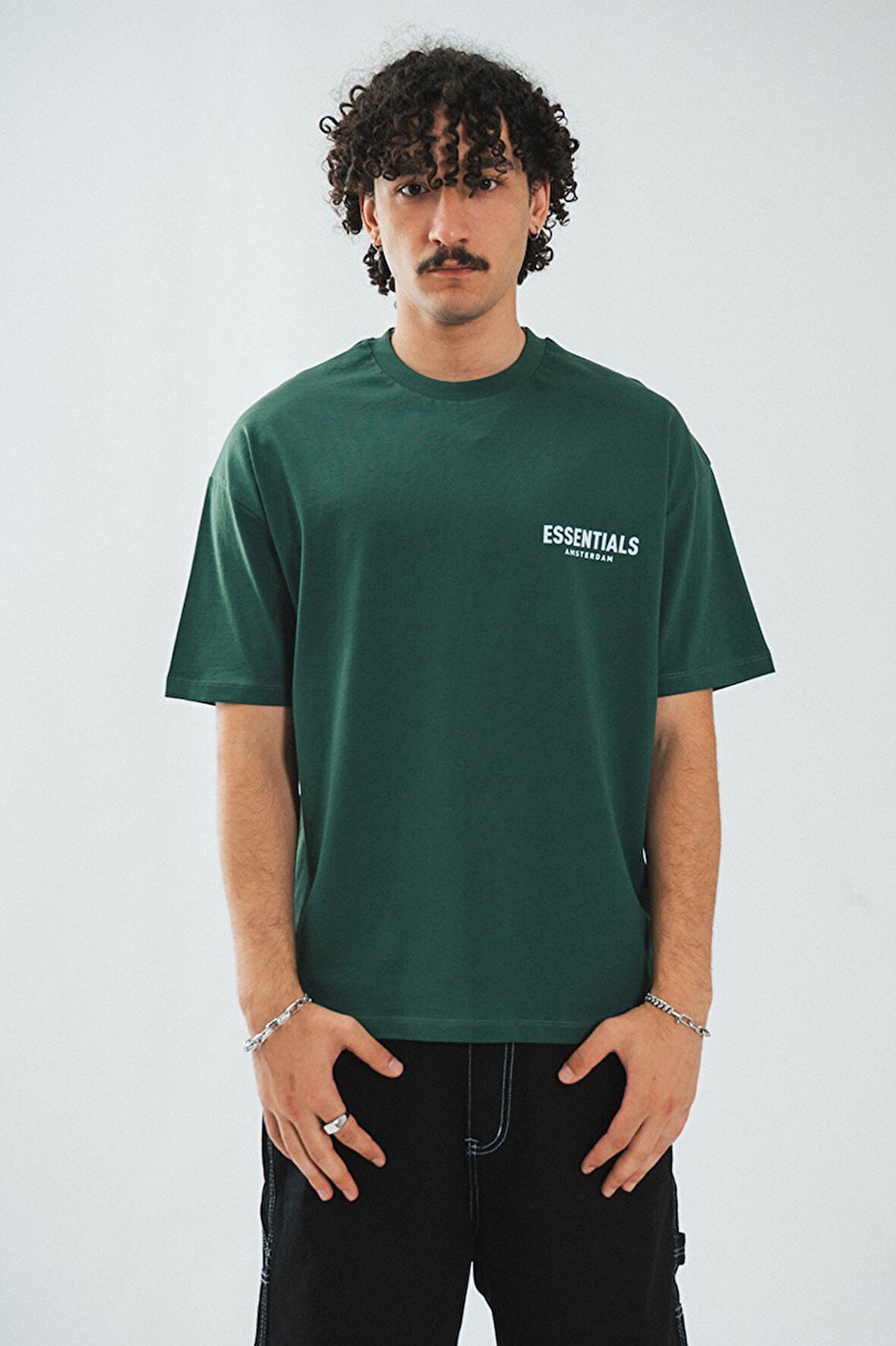 Essentials Amsterdam Oversize Yeşil Erkek Tişört