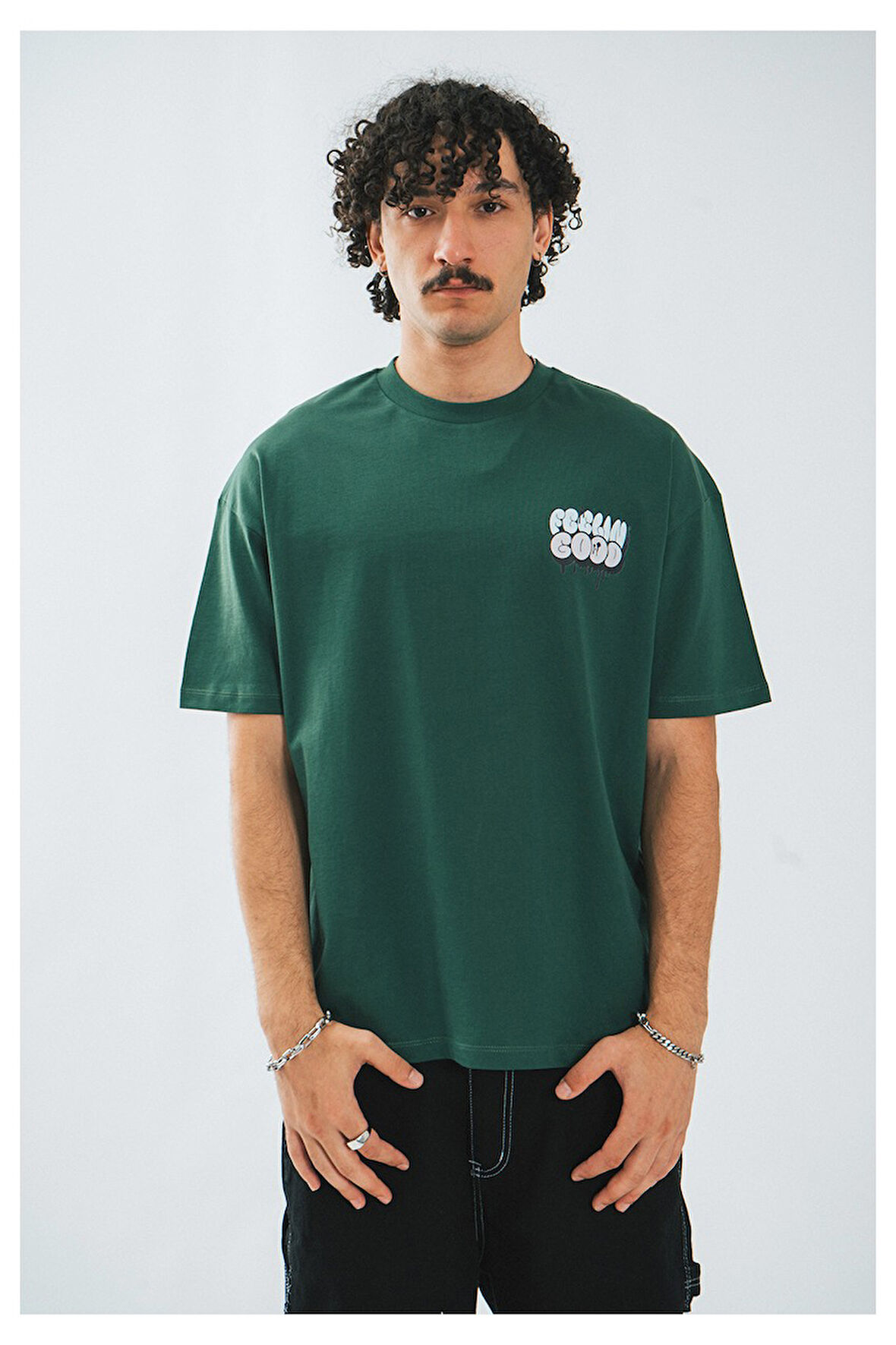 UKHWD Feelin Good Oversize Yeşil Erkek Tişört