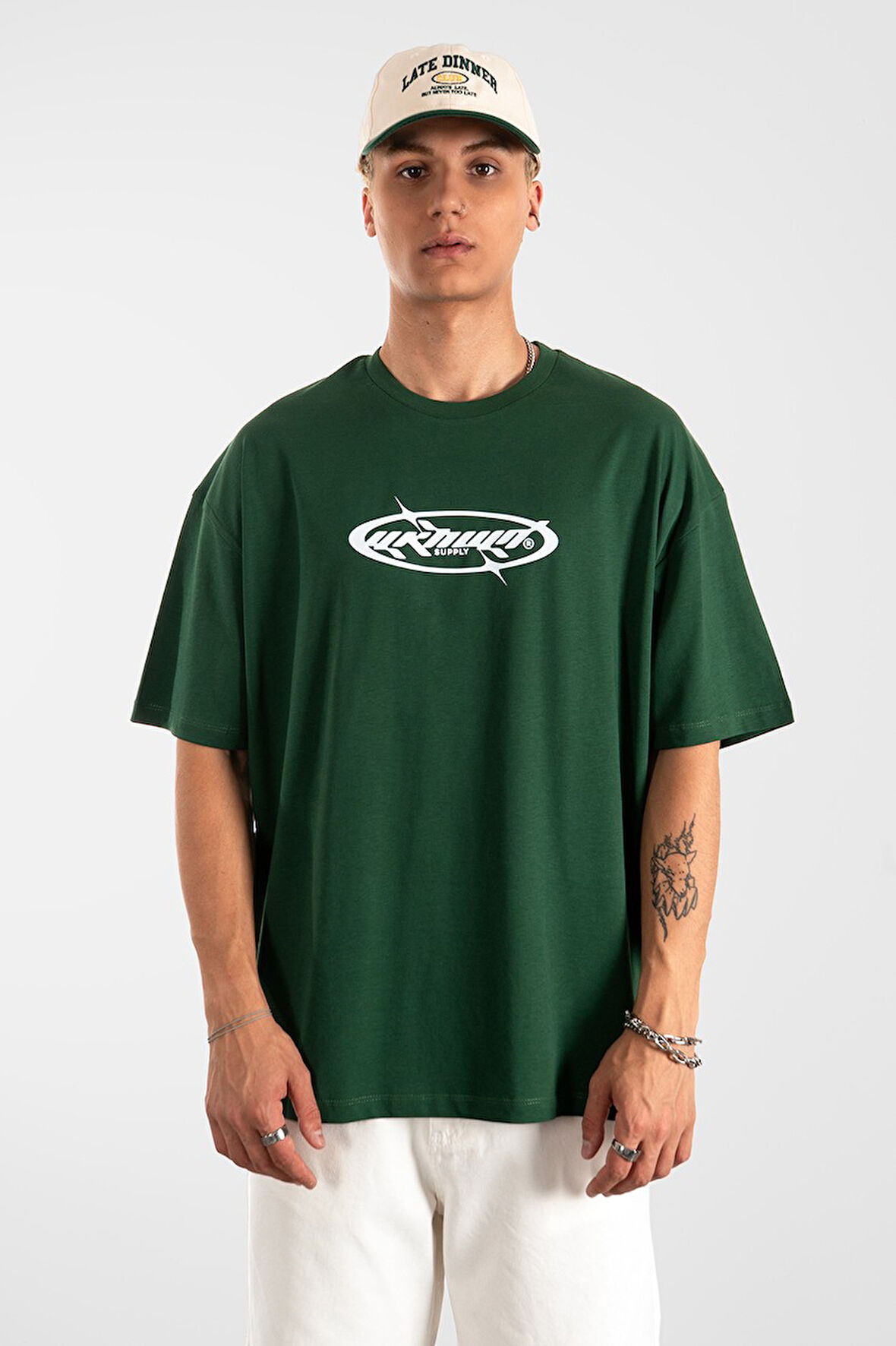 UKHWD Y2K Oversize Yeşil Erkek Tişört