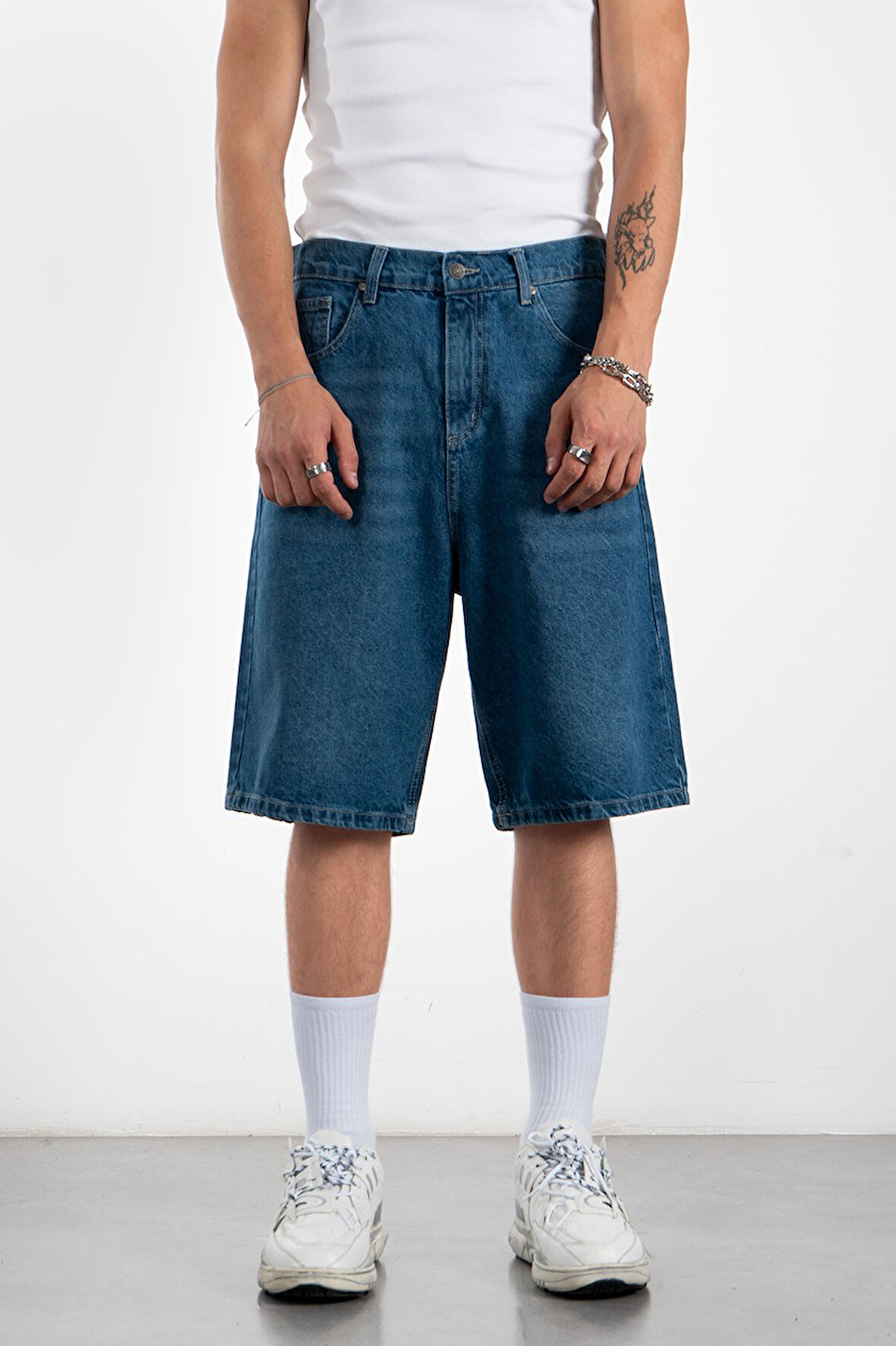 Mavi Baggy Jean Erkek Şort Jorts