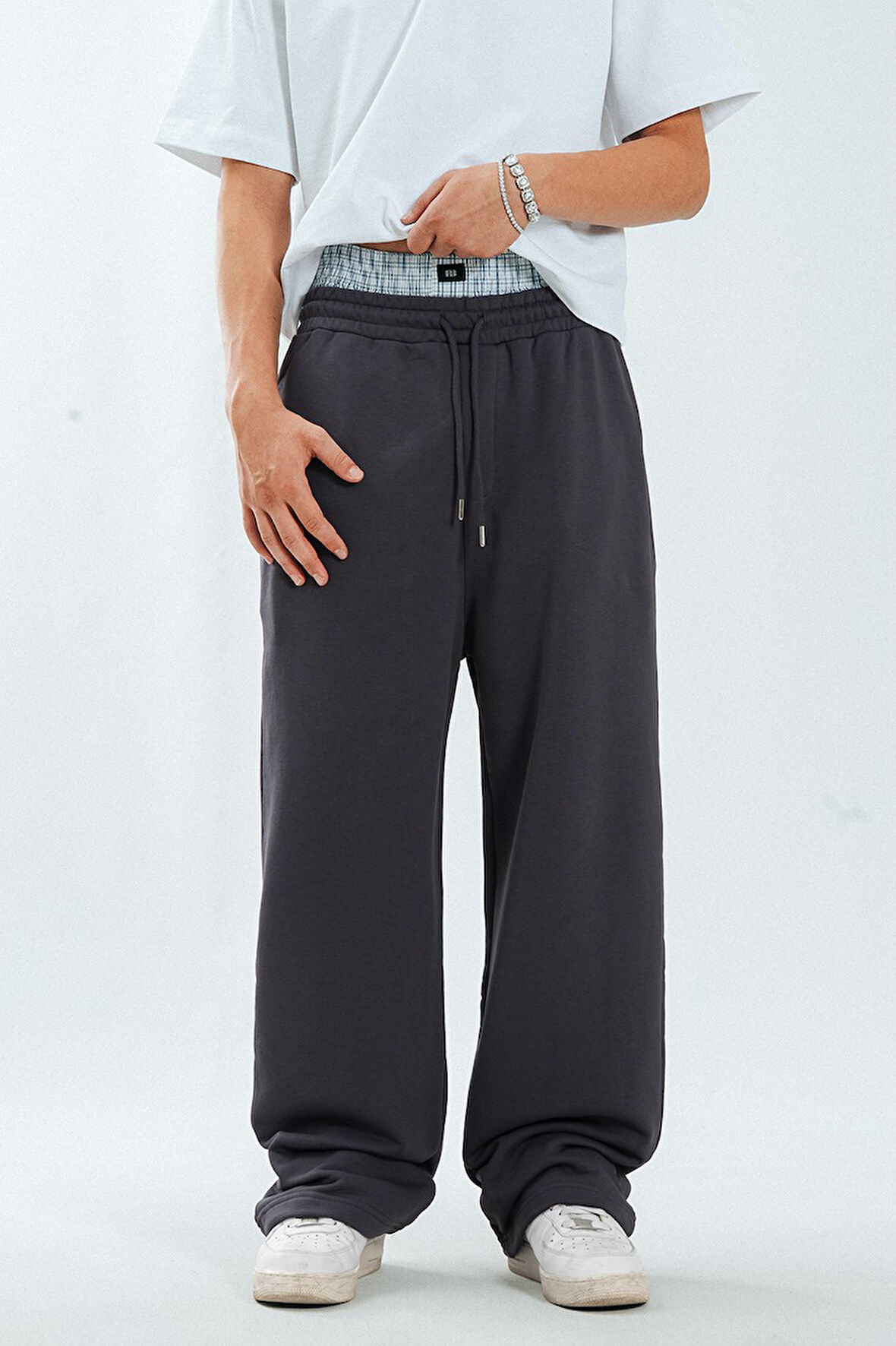 Yazlık Wide Leg Antrasit Erkek Eşofman Altı