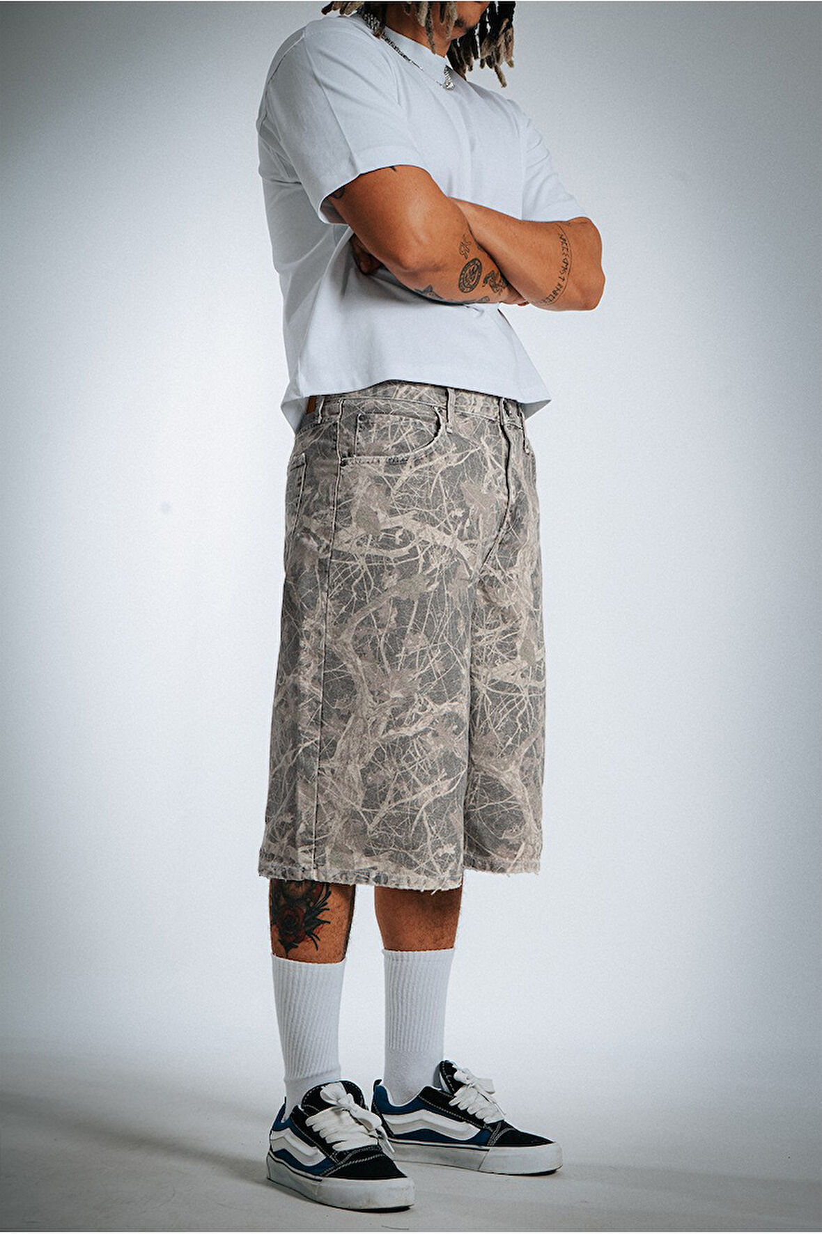 Kamuflaj  Baggy Denim Urban Jort Erkek Şort