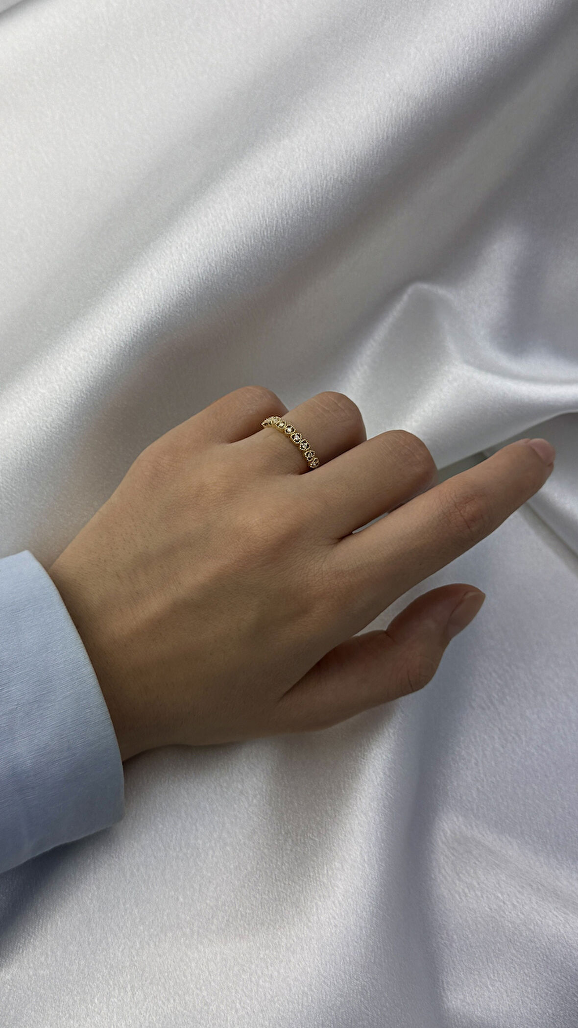 Kalp Figürlü Zirkon Taşlı Altın Çıtır Yüzük