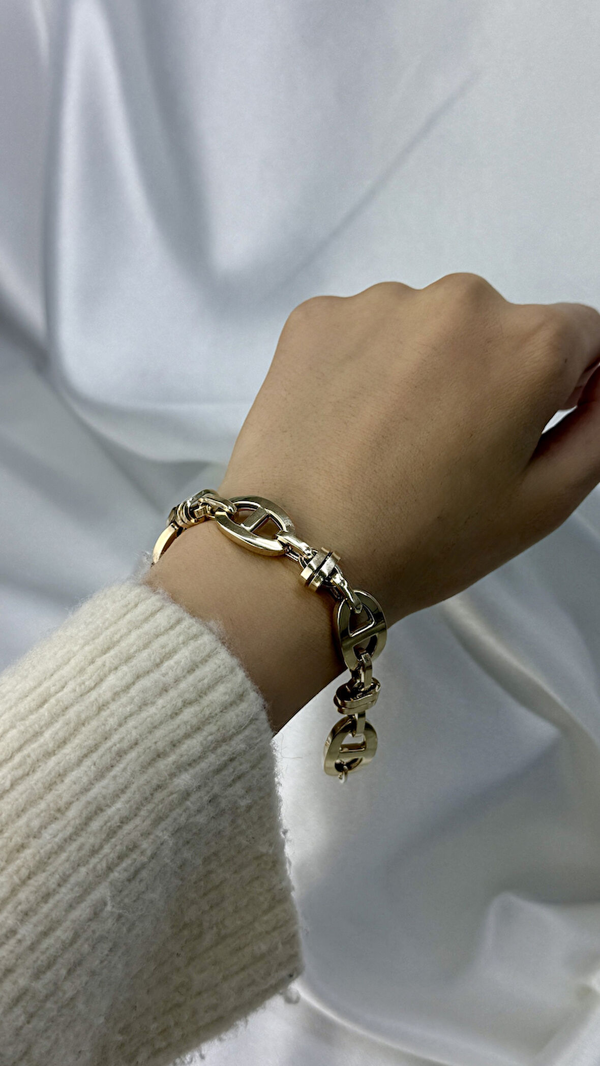 Kalın Gösterişli Gemici Altın Bileklik