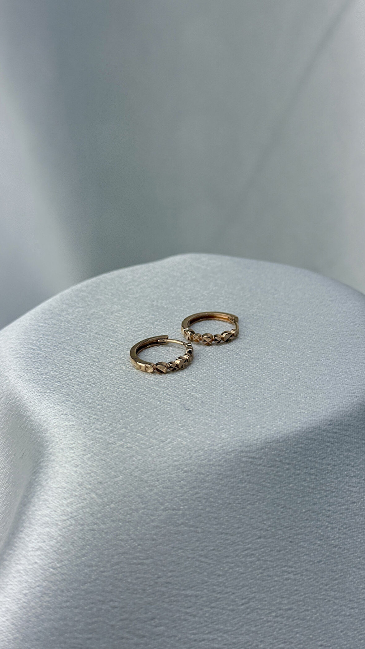 Rose Renk Altın Halka Küpe