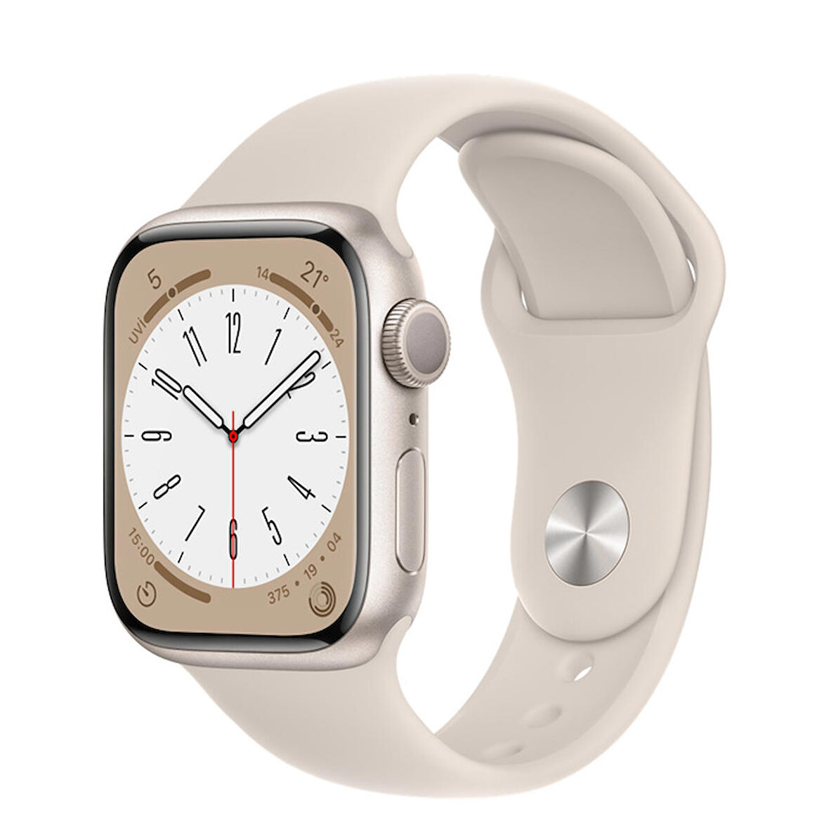 Apple Watch Seri 8 41mm (GPS) Alüminyum Kasa Yıldız Işığı - Yenilio Yenilisi - A Kalite - MNP63TU/A