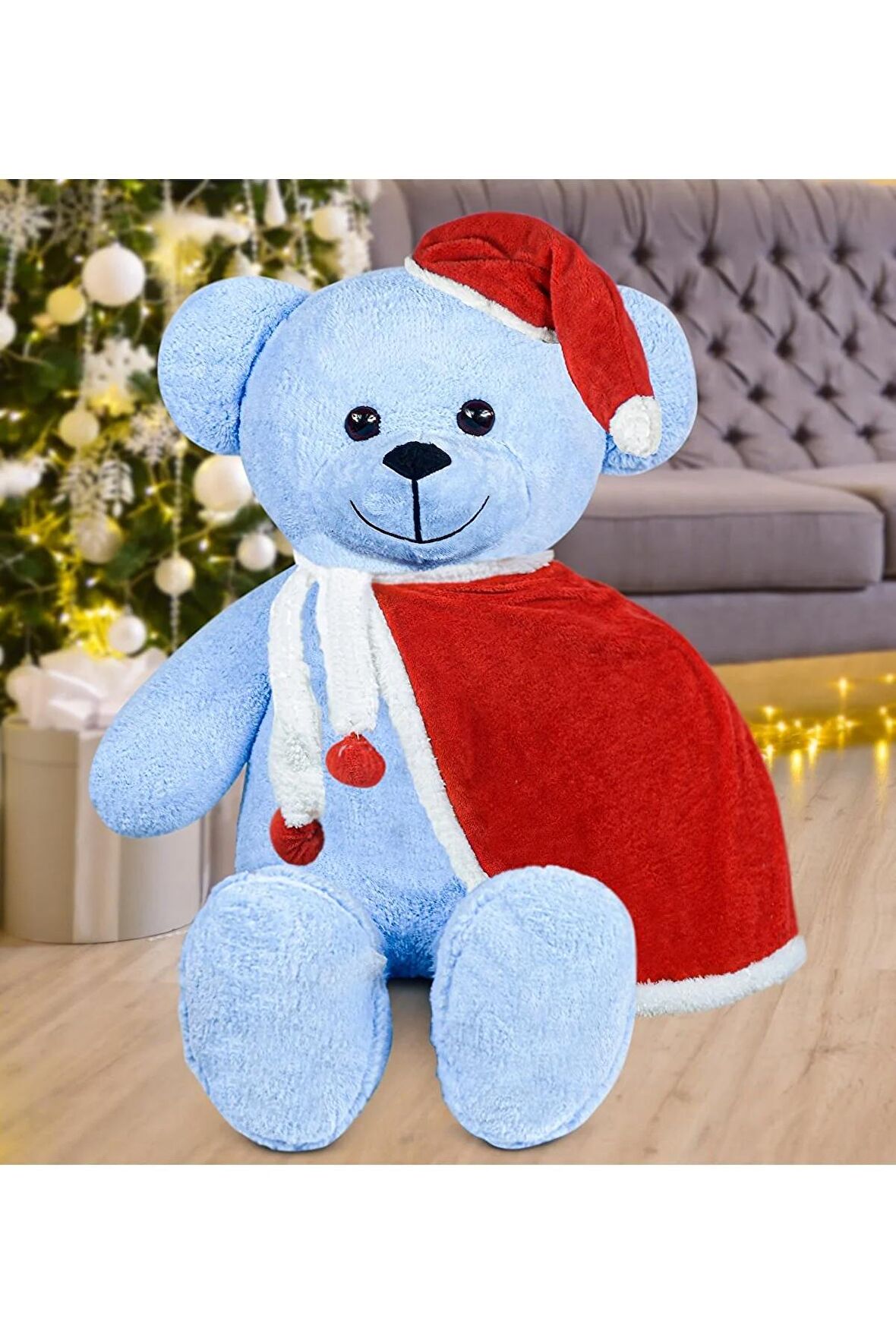 100 Cm Pelerinli Noel Baba Ayıcık Yeni Yıl , Yılbaşı Hediyesi