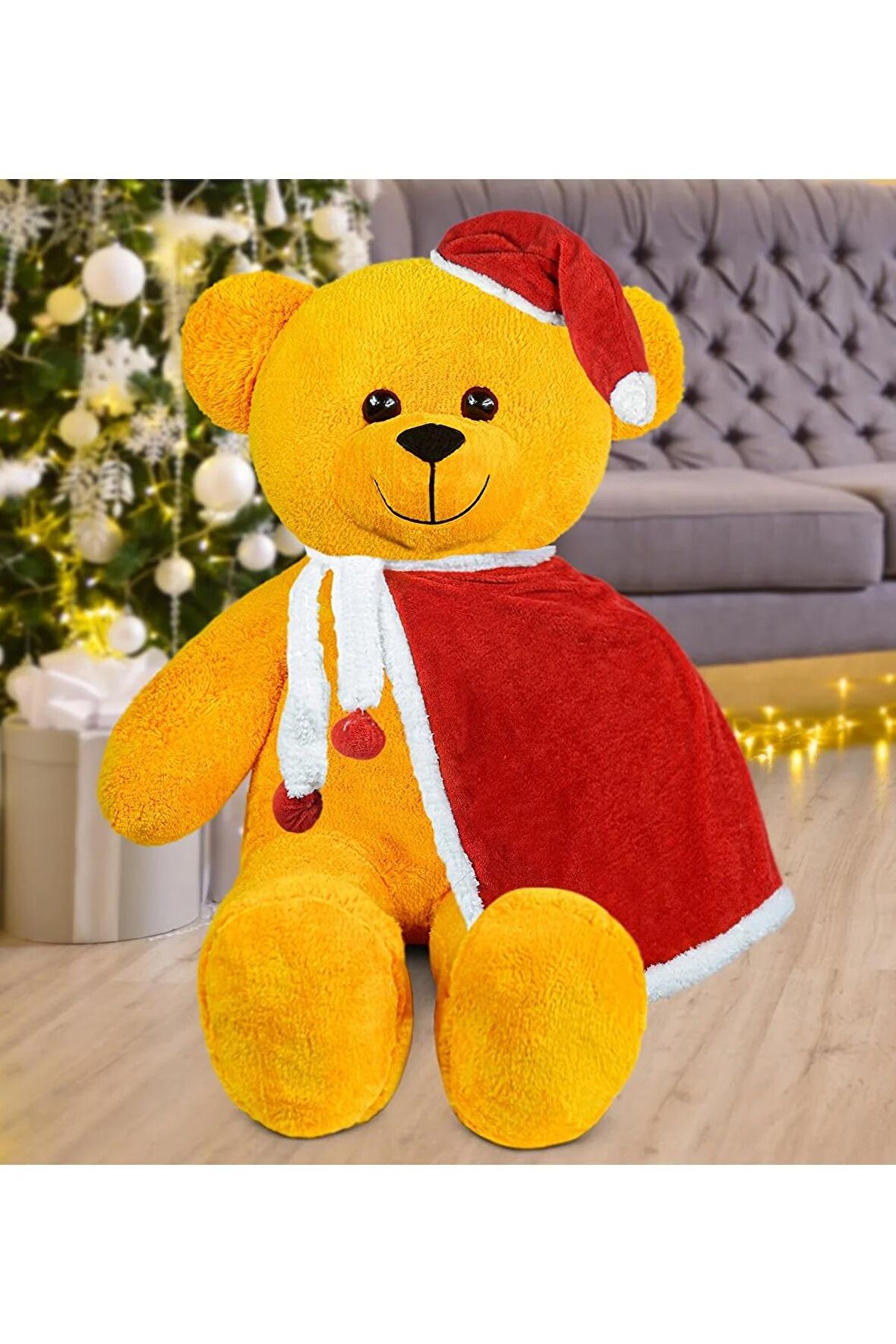 100 Cm Pelerinli Noel Baba Ayıcık Yeni Yıl , Yılbaşı Hediyesi